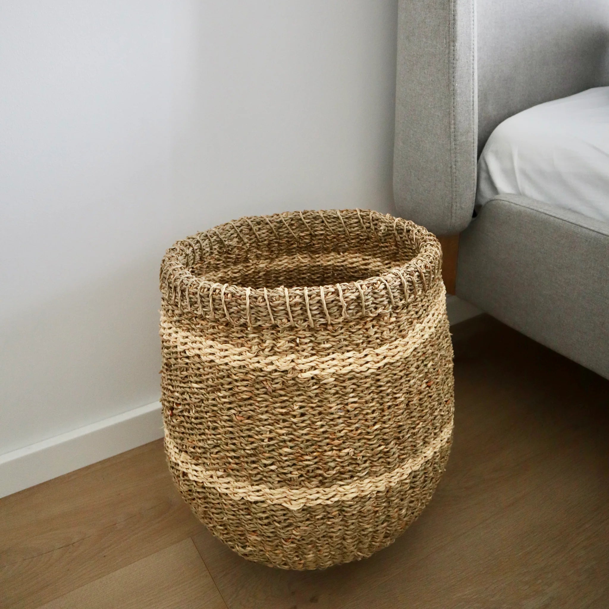 Naturewaves gestreifter Korb aus Seegras "Nalu"