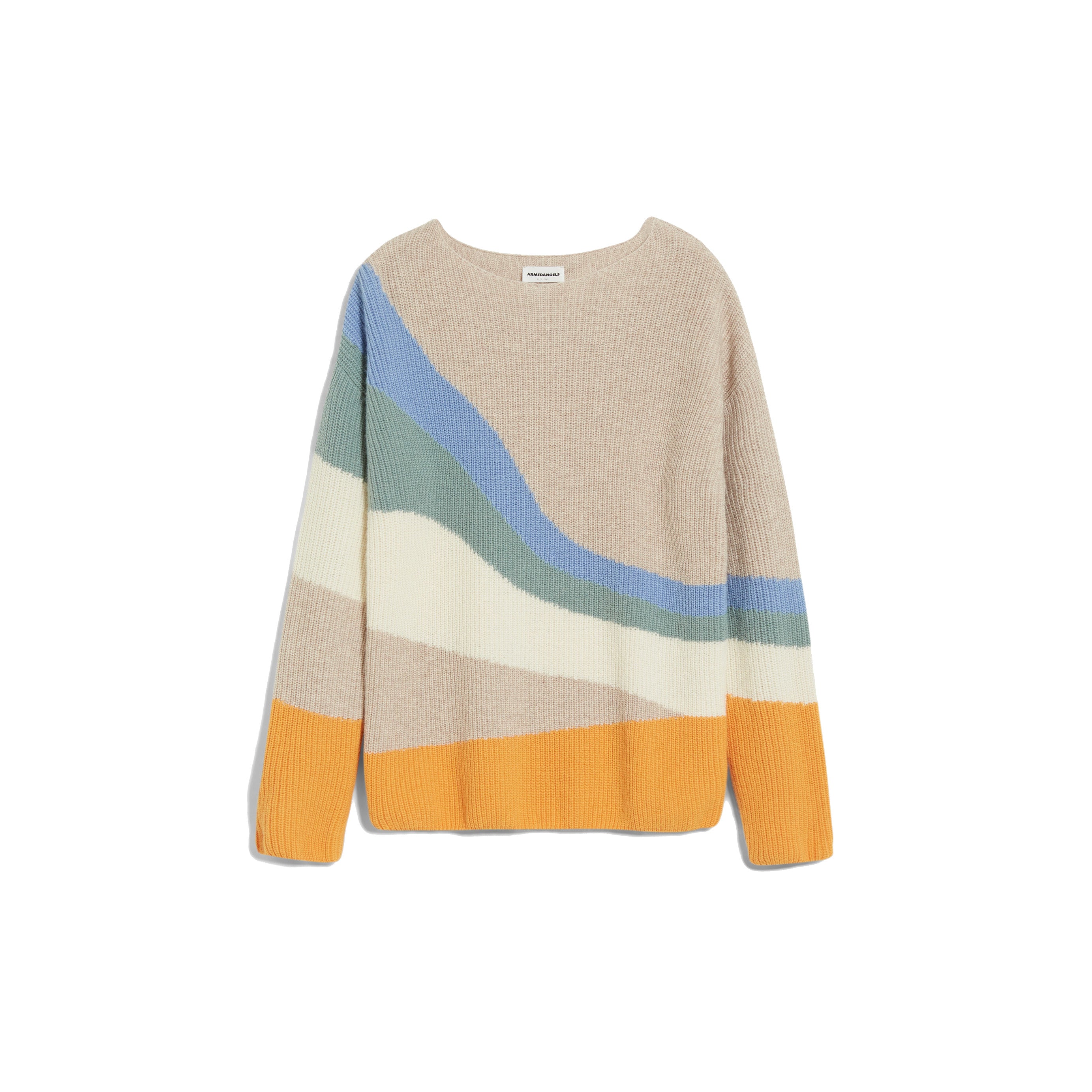 ARMEDANGELS Strick Pullover Loose Fit "MIYAA MULTICOLOR" - light caramel melange