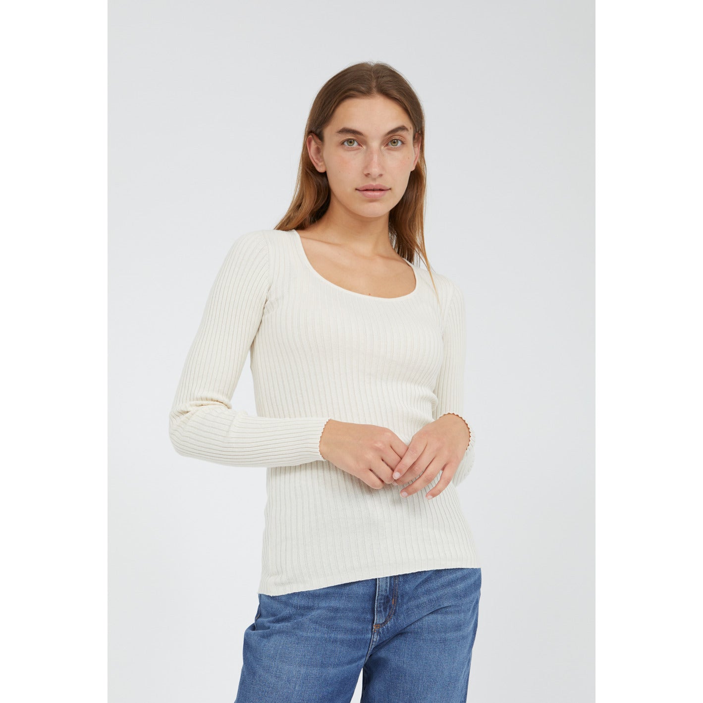 ARMEDANGELS Strickpullover ALAANI CREWNECK oatmilk (2)