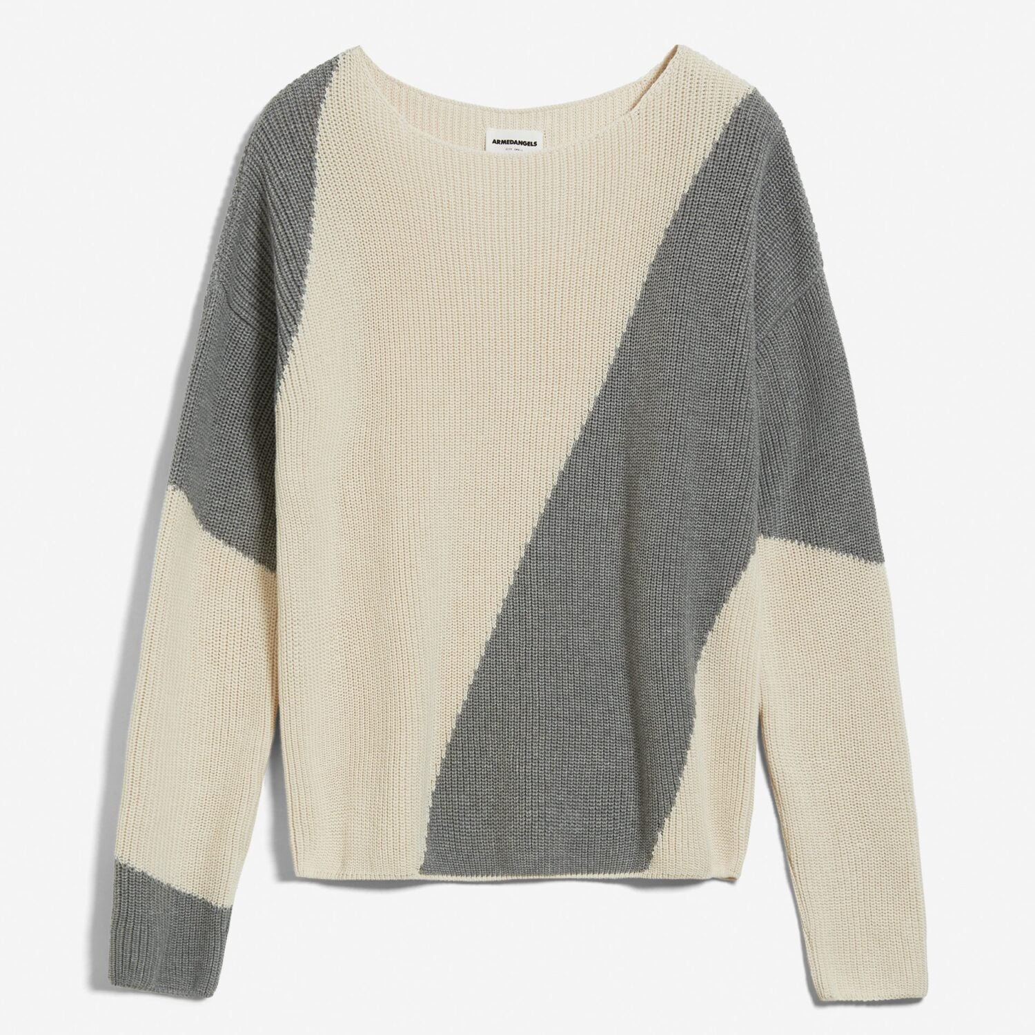 ARMEDANGELS Damen Strickpullover "MIBAA BLOCK STRIPES" - undyed-grey melange