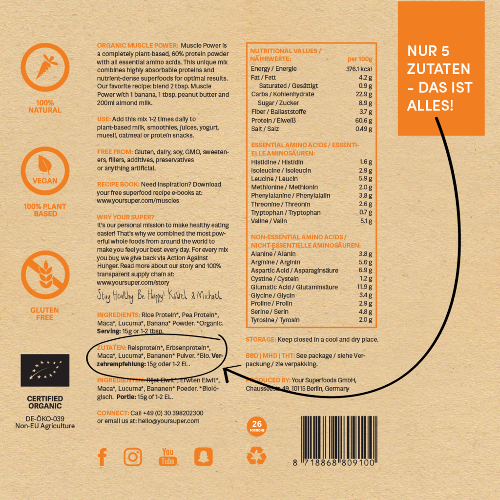 Your Superfoods MUSCLE POWER Bio Superfood Mix