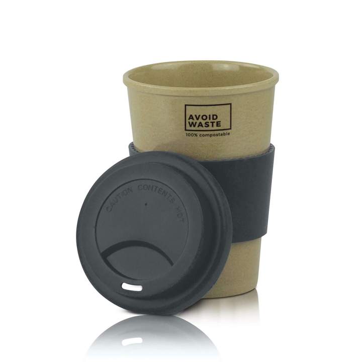 Avoidwaste Kaffeebecher to go aus Reishülsen 400 ml