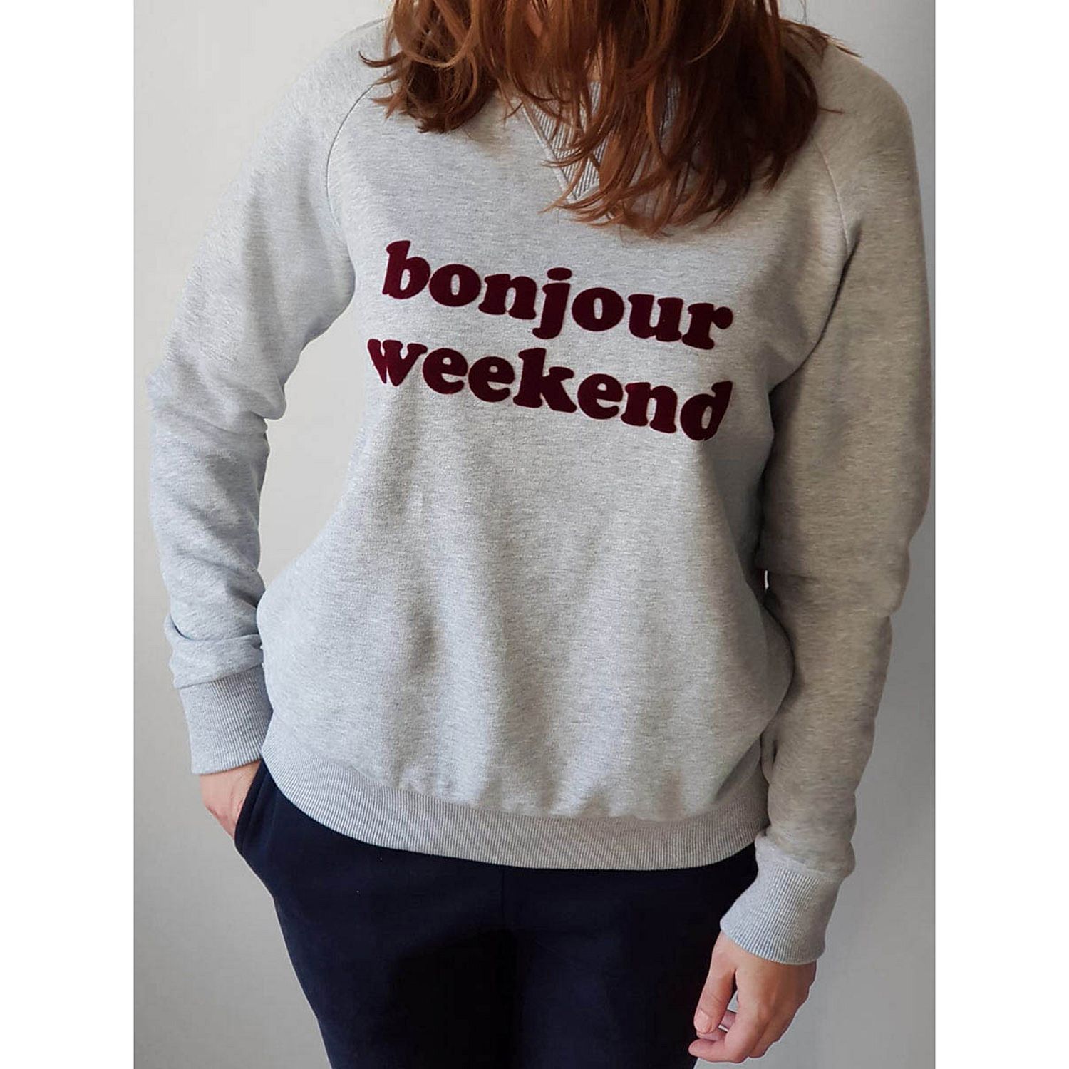 another brand Sweater "bonjour weekend"