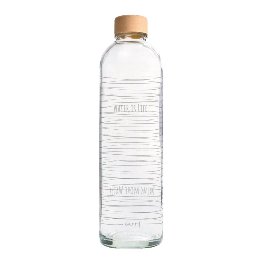 CARRY Trinkflasche aus Glas 1l