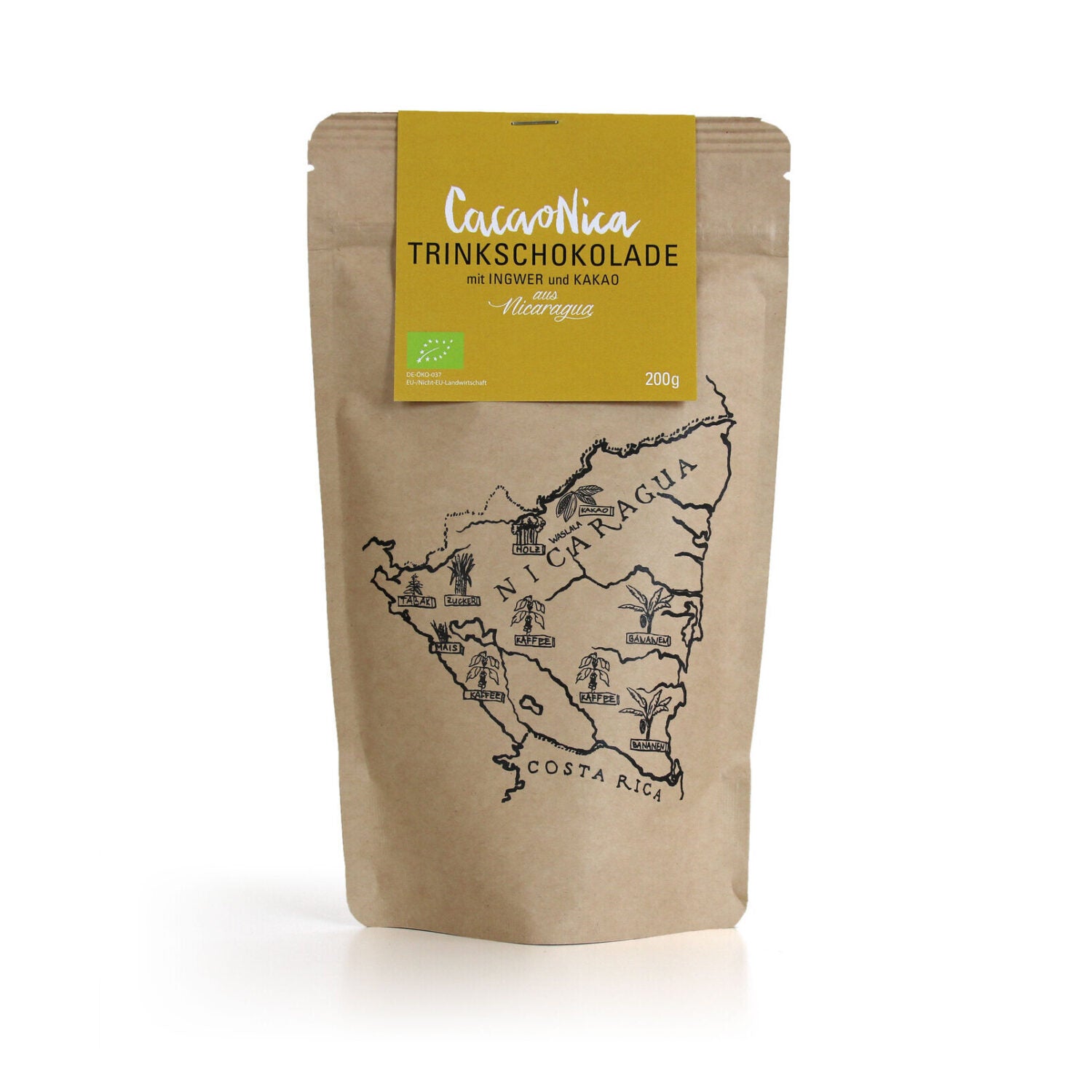 Café Chavalo Kakao Nicaragua mit Rübenzucker und Ingwer