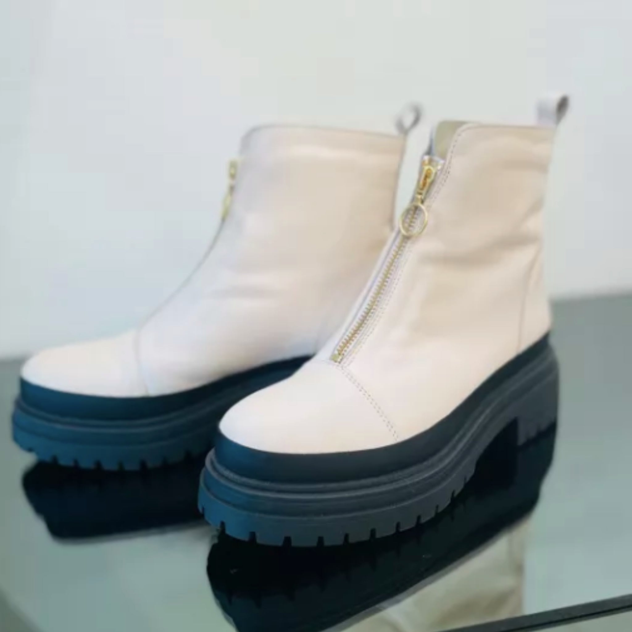 Jutelaune Zip Boots 37 Ivory