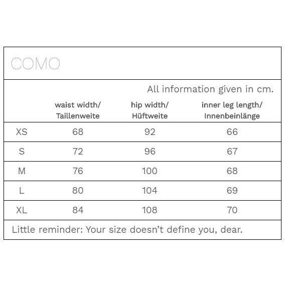 Como Größentabelle