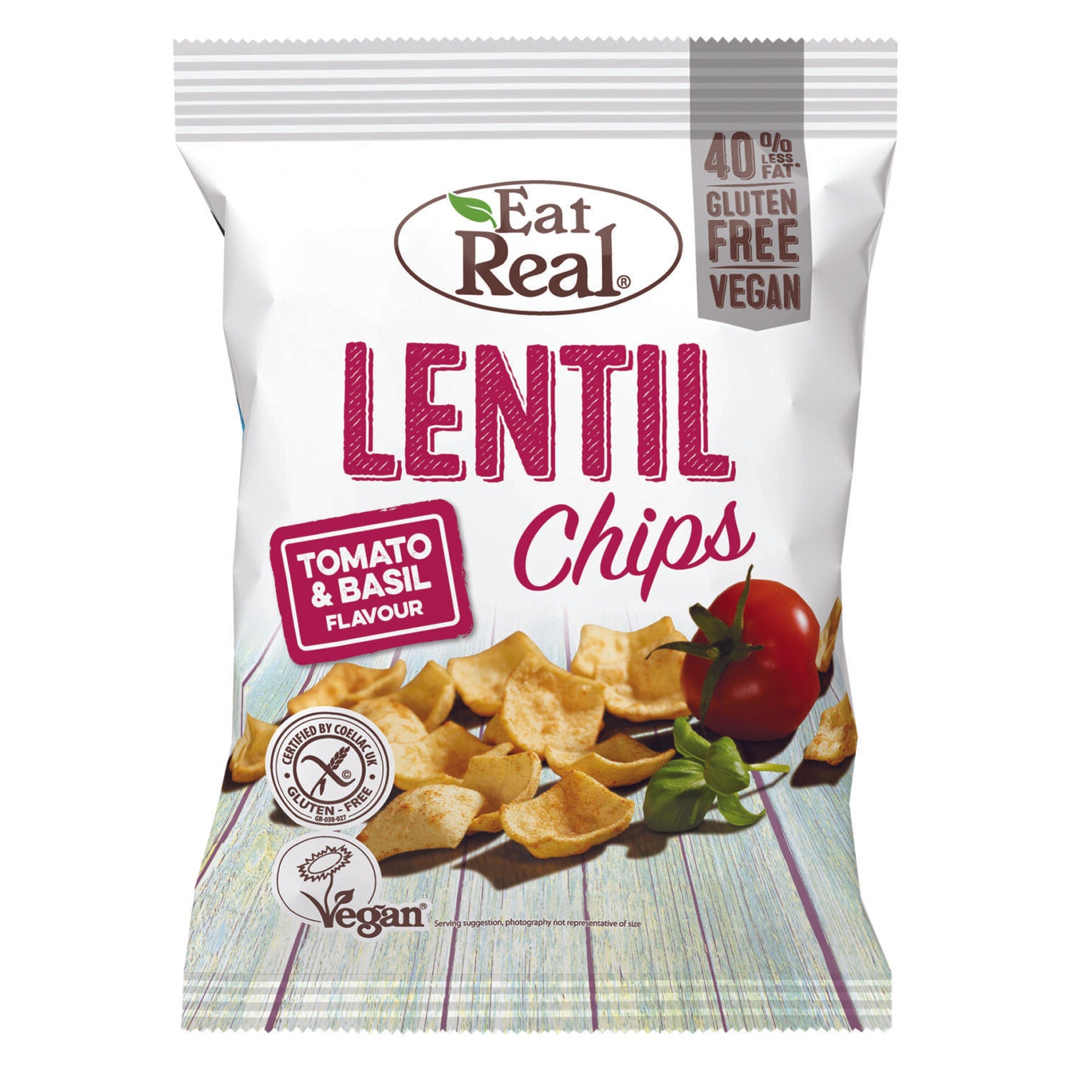 Eat Real Lentil Chips "Tomato &amp; Basil"