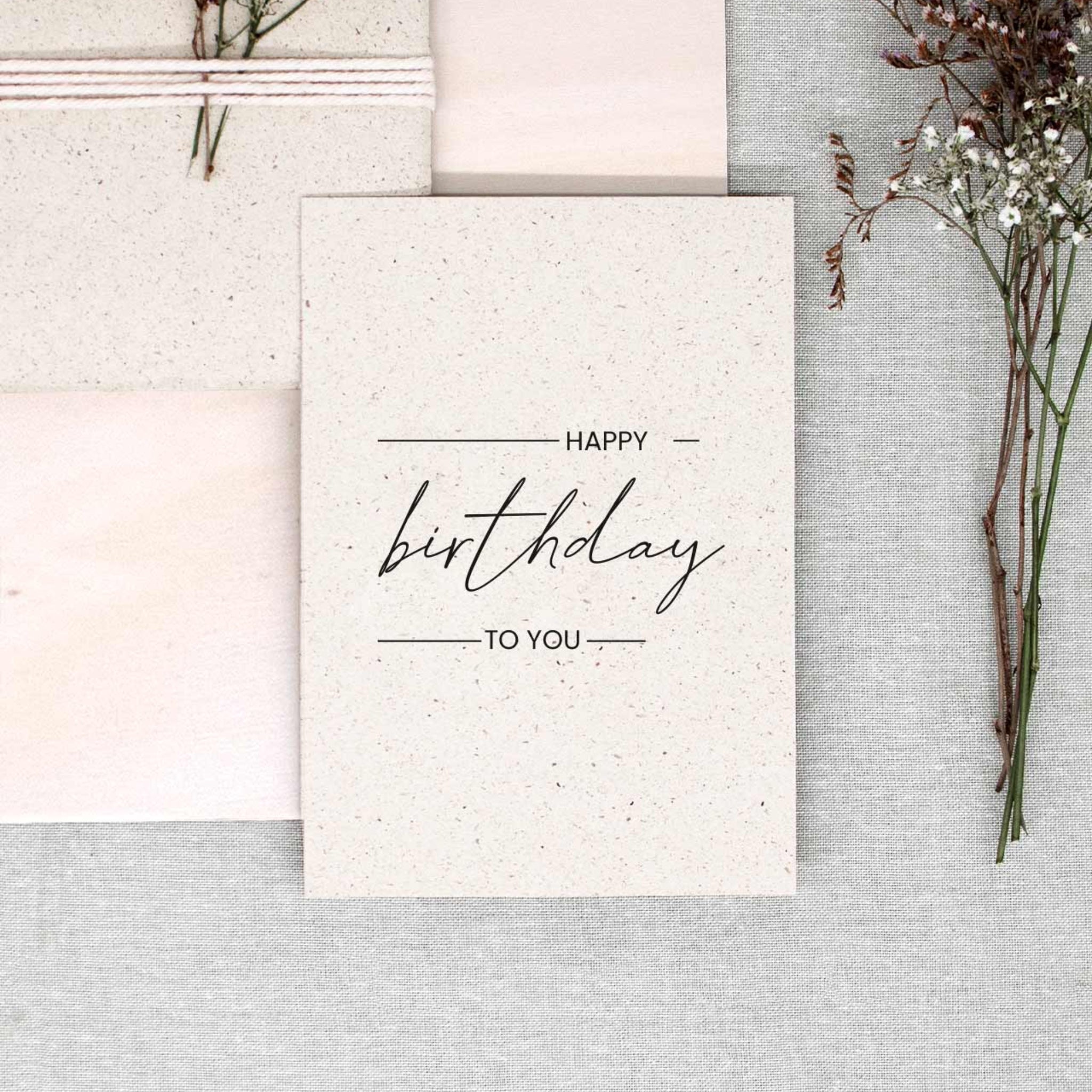 Creapaper Klappkarten aus Graspapier mit Umschlag Happy Birthday