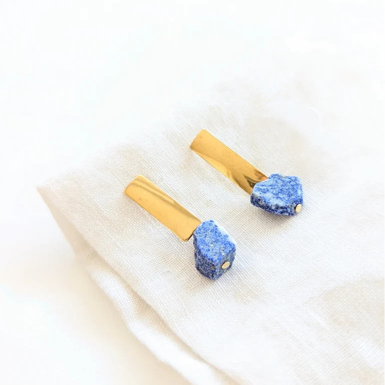 Heavin Ohrstecker Naturstein "Lapislazuli"