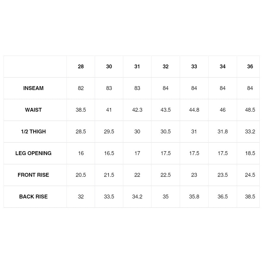 Honest Basics Men Slim Jeans Größentabelle