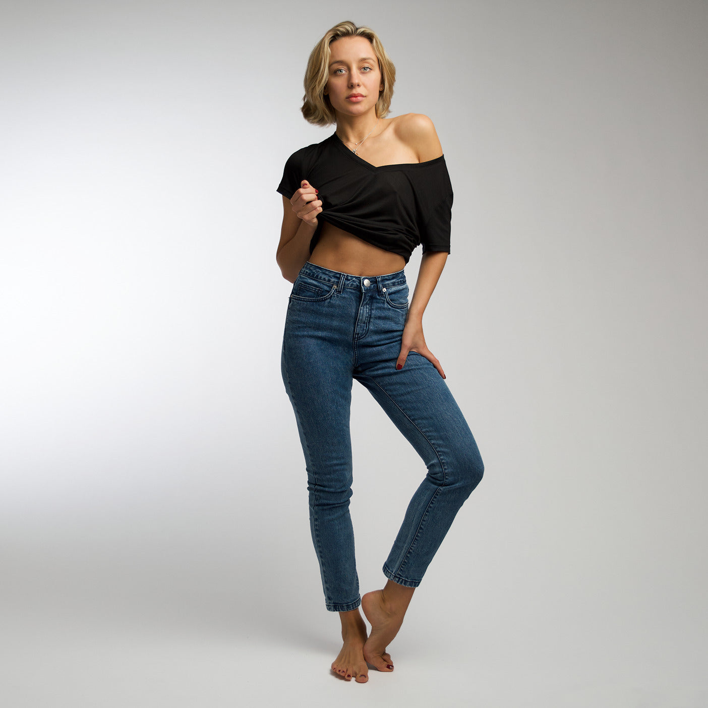 Honest Basics Women Slim Jeans light blue