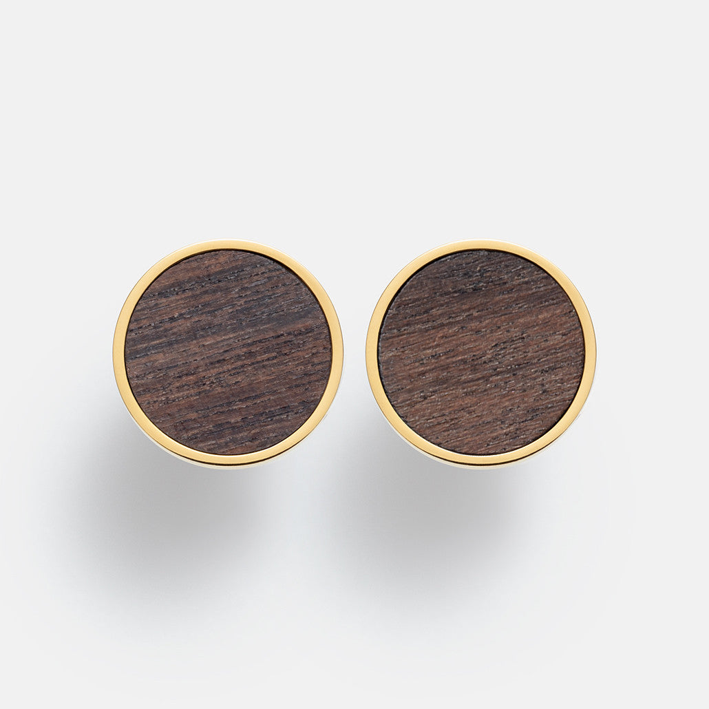 KERBHOLZ Ohrstecker Circle Earring Sandalwood Shiny Gold