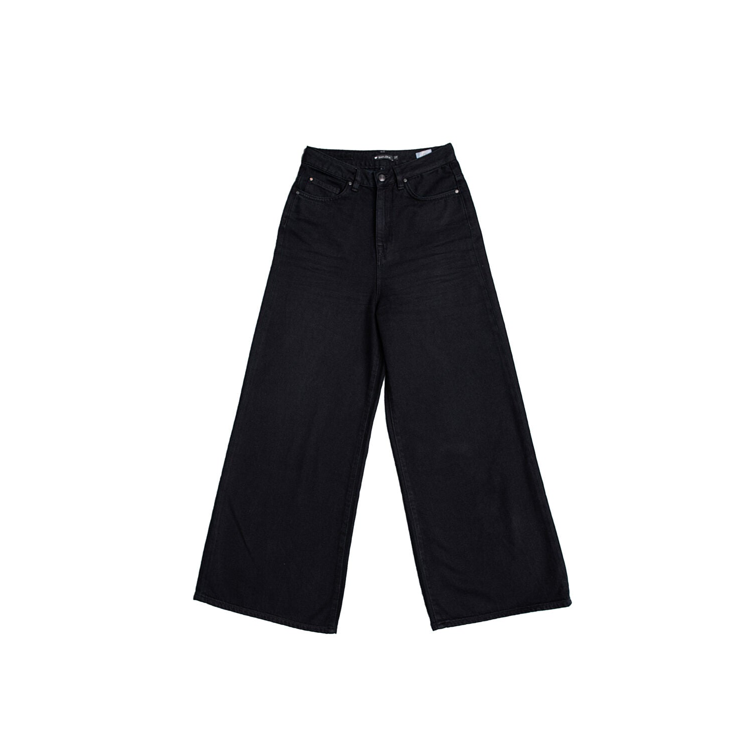 Lovjoi Wide Cropped Jeans "BARLERIA" - Black Overdyed