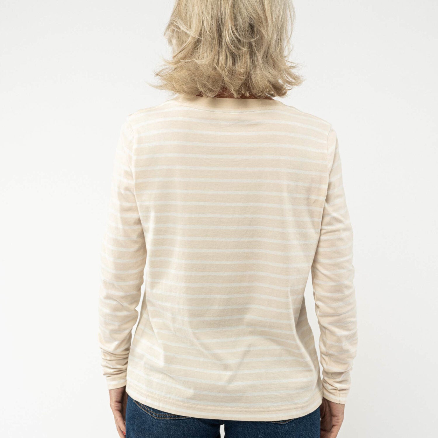 MELA Damen Langarmshirt "REENA" - oat-weiß gestreift