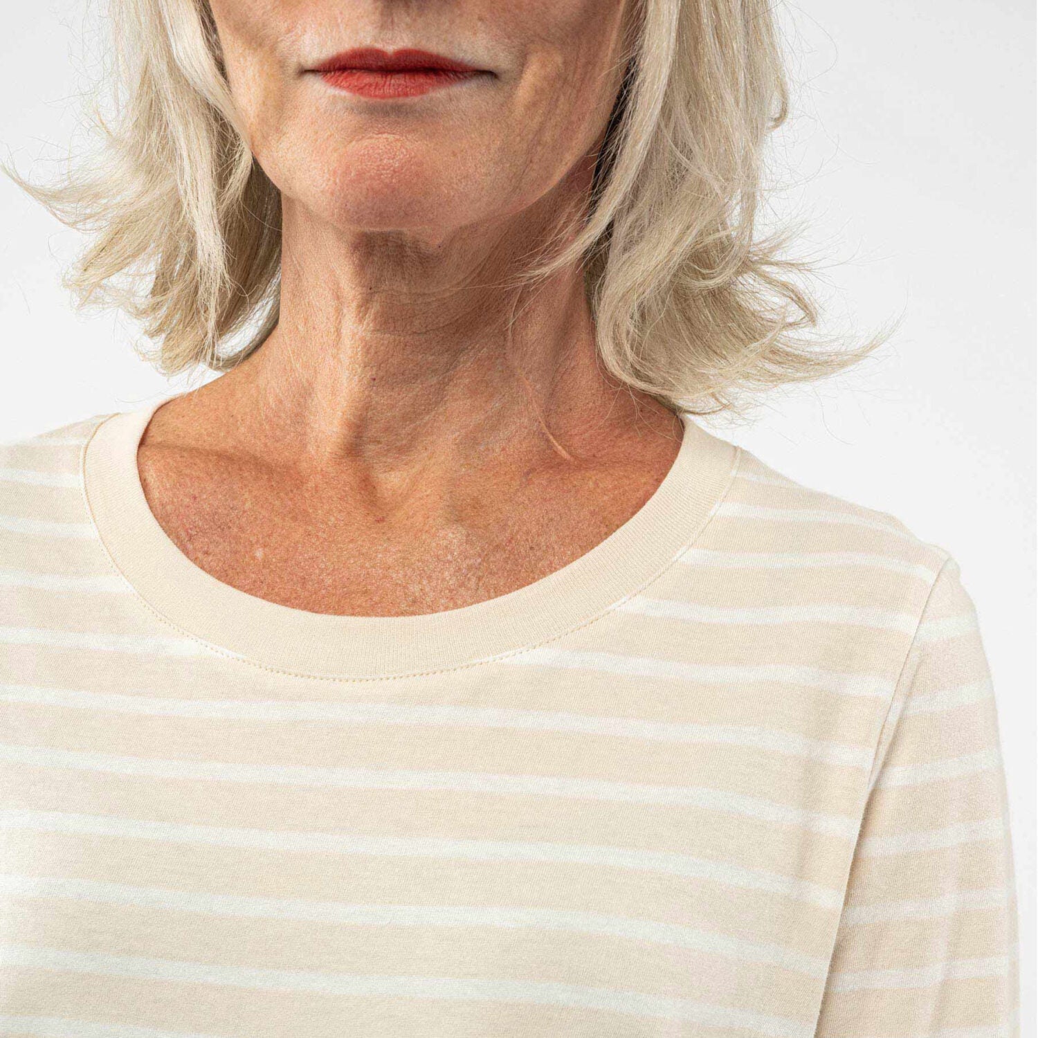 MELA Damen Langarmshirt "REENA" - oat-weiß gestreift
