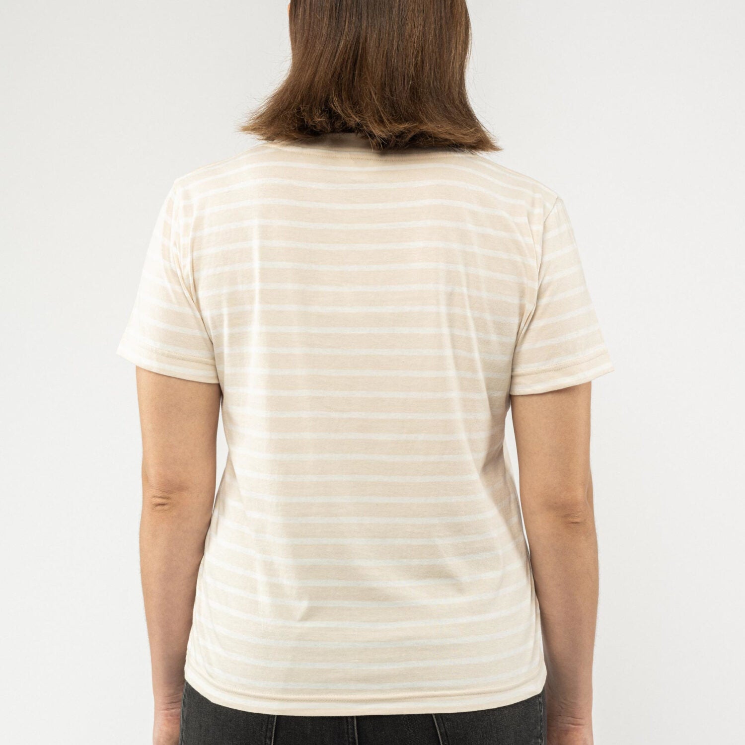 MELA Damen T-Shirt KHIRA - oatweiß gestreift_2