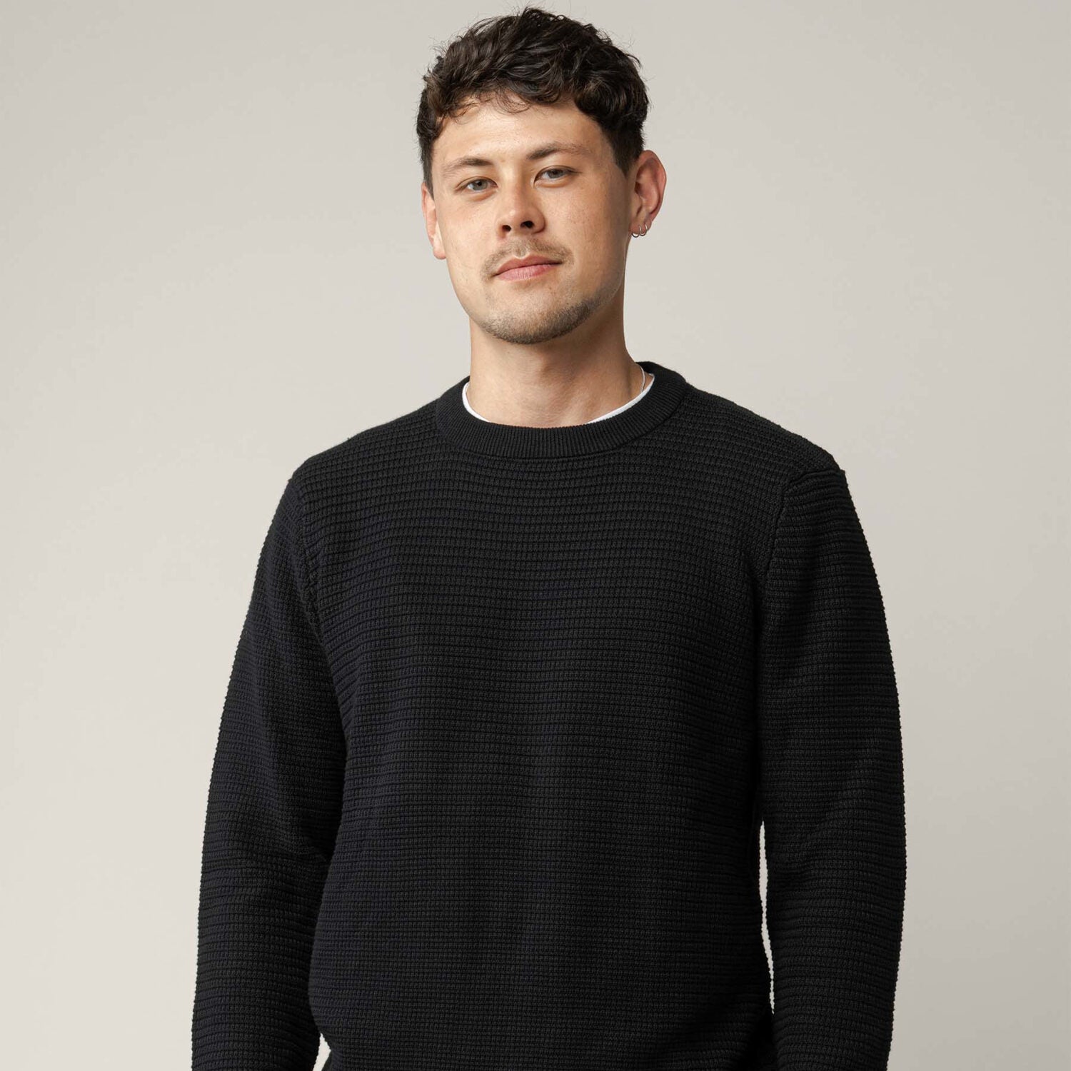 MELA Herren Strickpullover "MAGESH" - schwarz