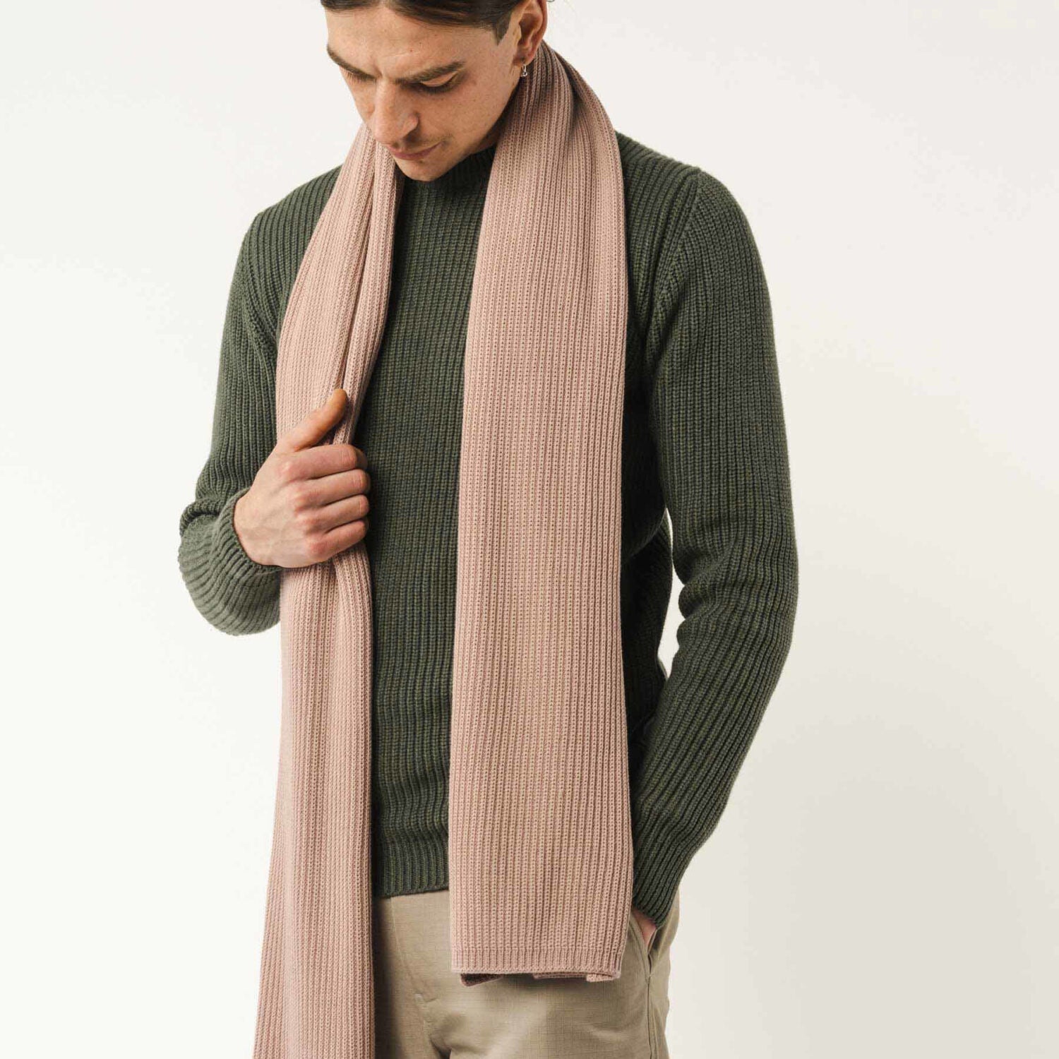 MELA Unisex Rippstrick Schal "NAGNA" - rose