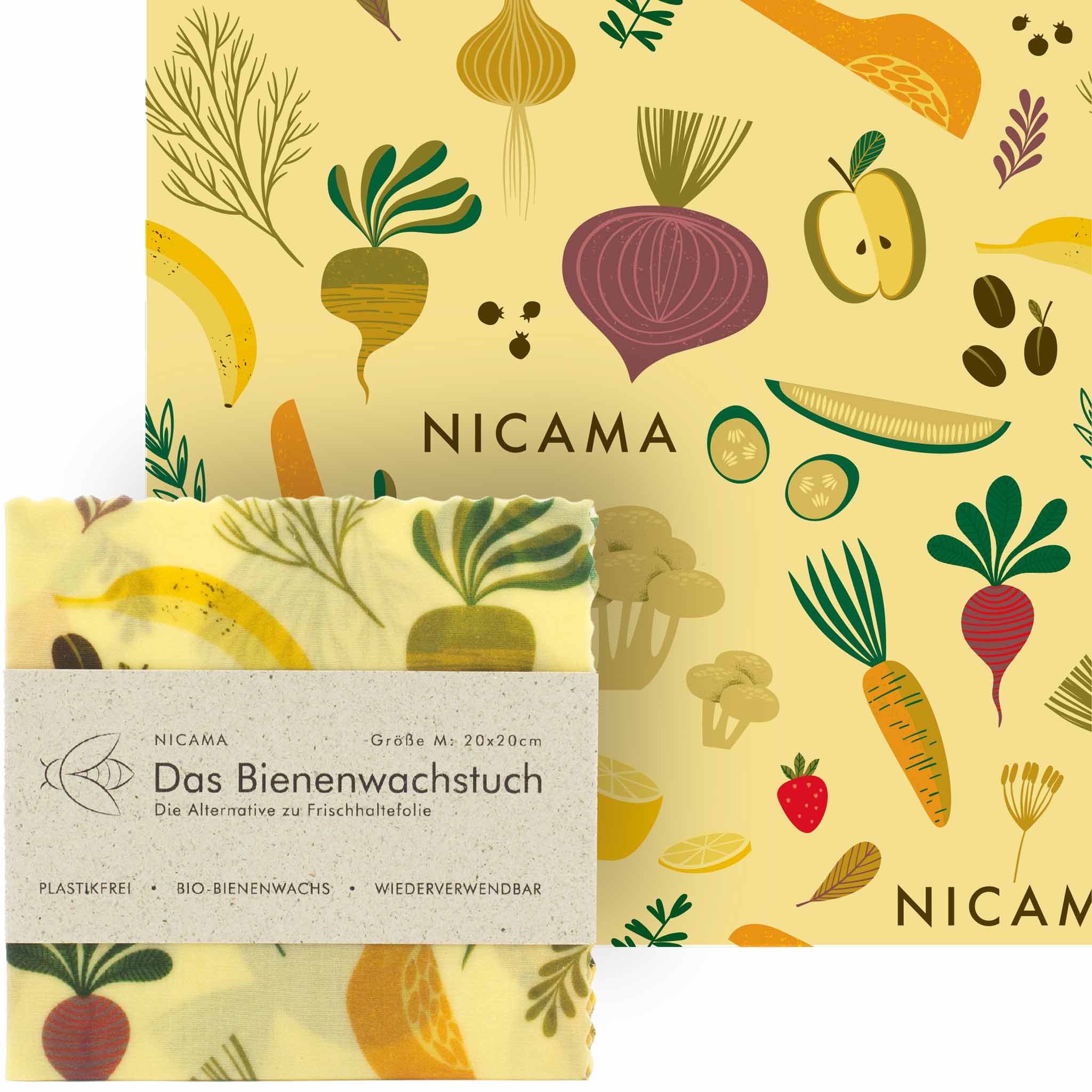 NICAMA Bienenwachstuch M 20x20 cm