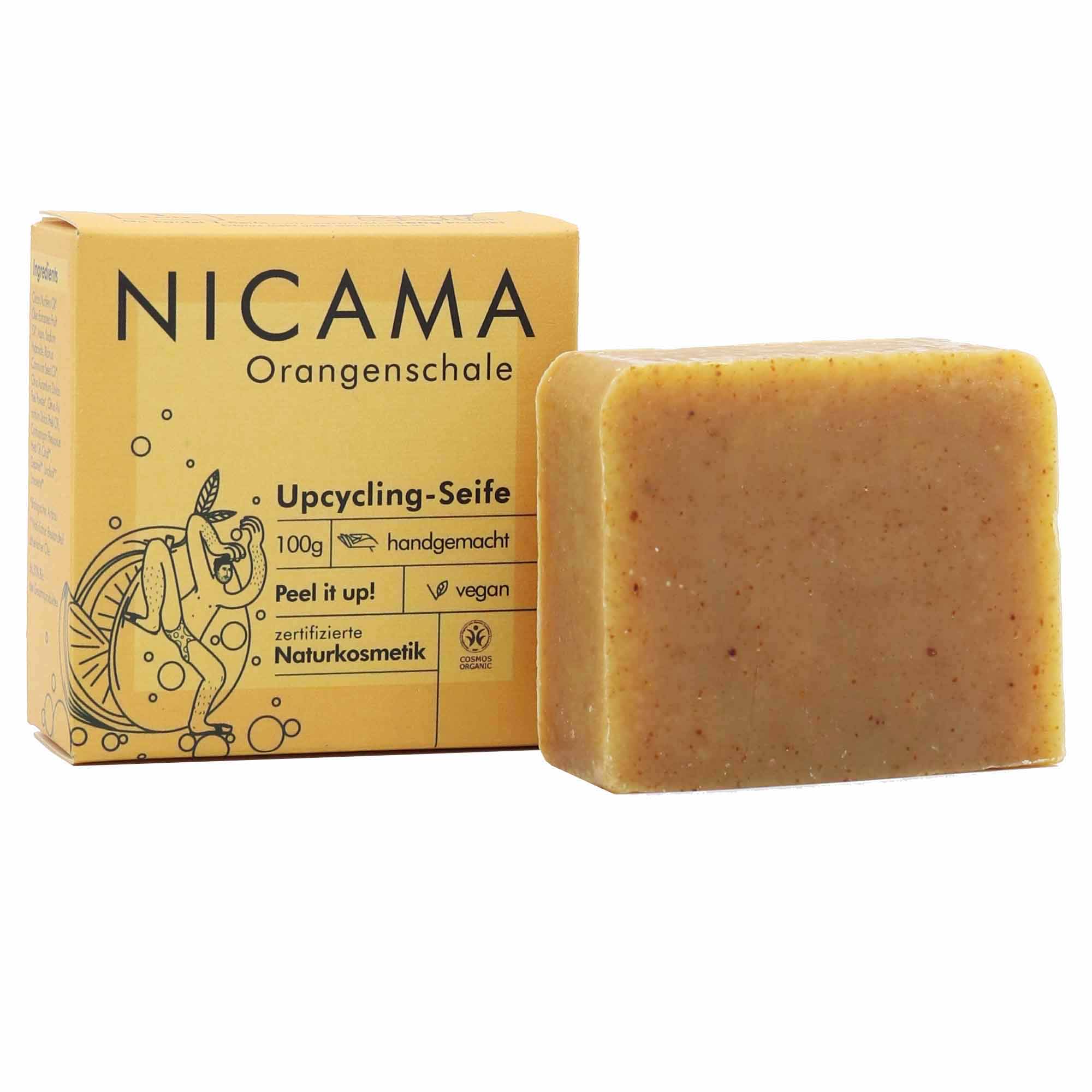 NICAMA Peeling Upcyclingseife 100 g Orangenschale