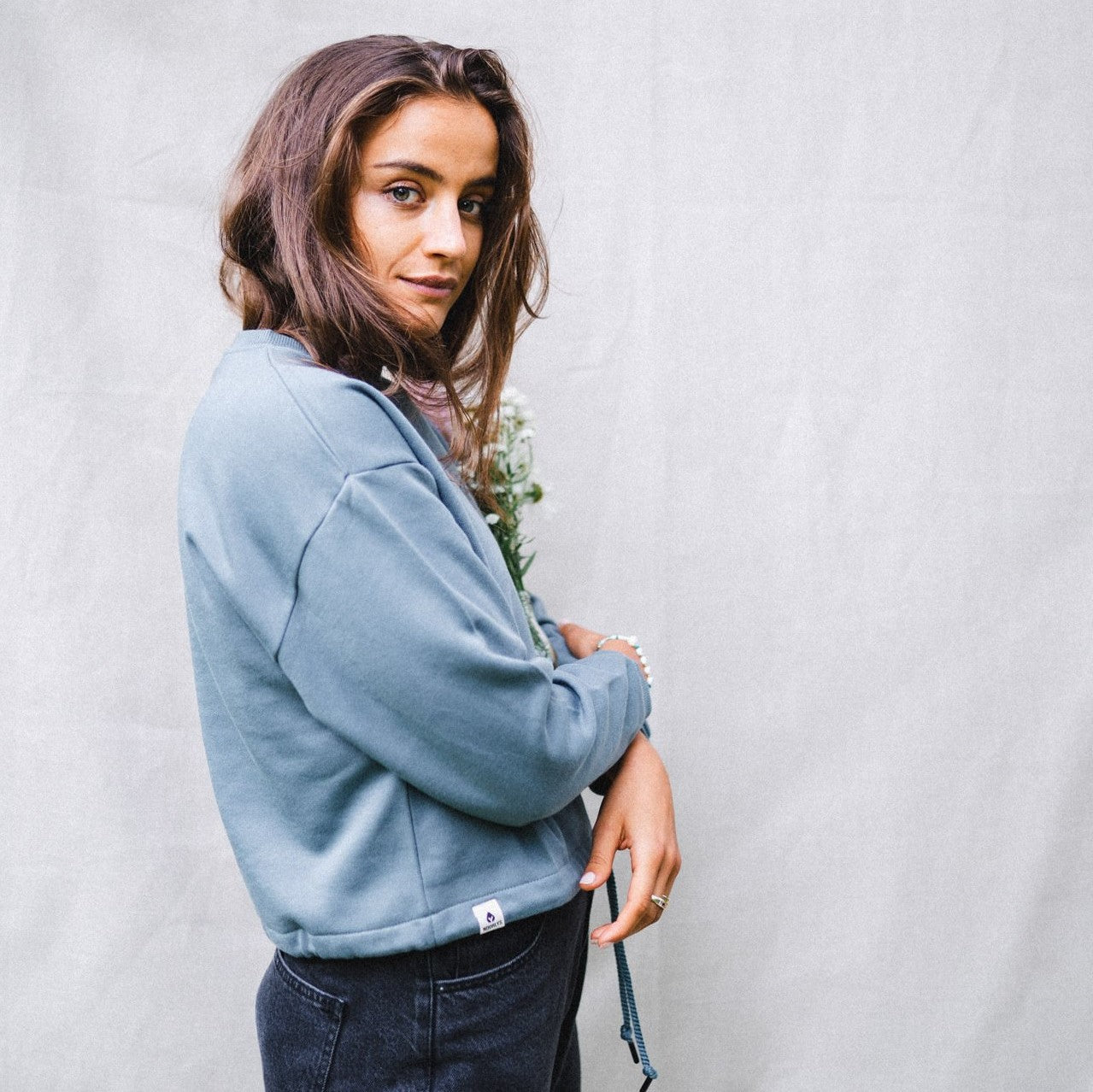 Noorlys Damen Cropped-Sweater "BENTE" - Stormy Weather