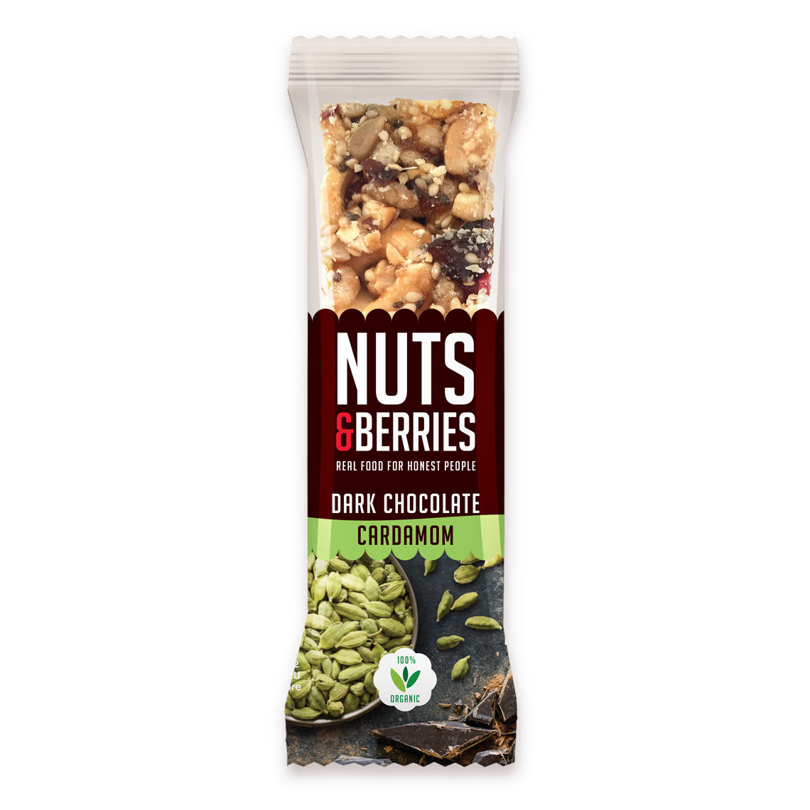 Nuts & Berries Bio-Riegel Dark Chocolate Cardamom