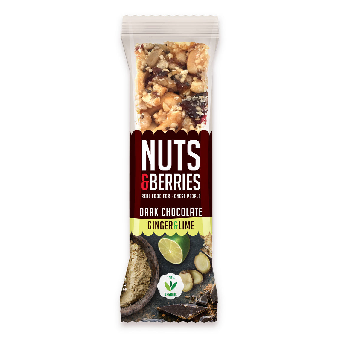Nuts & Berries Bio-Riegel Dark Chocolate Ginger & Lime