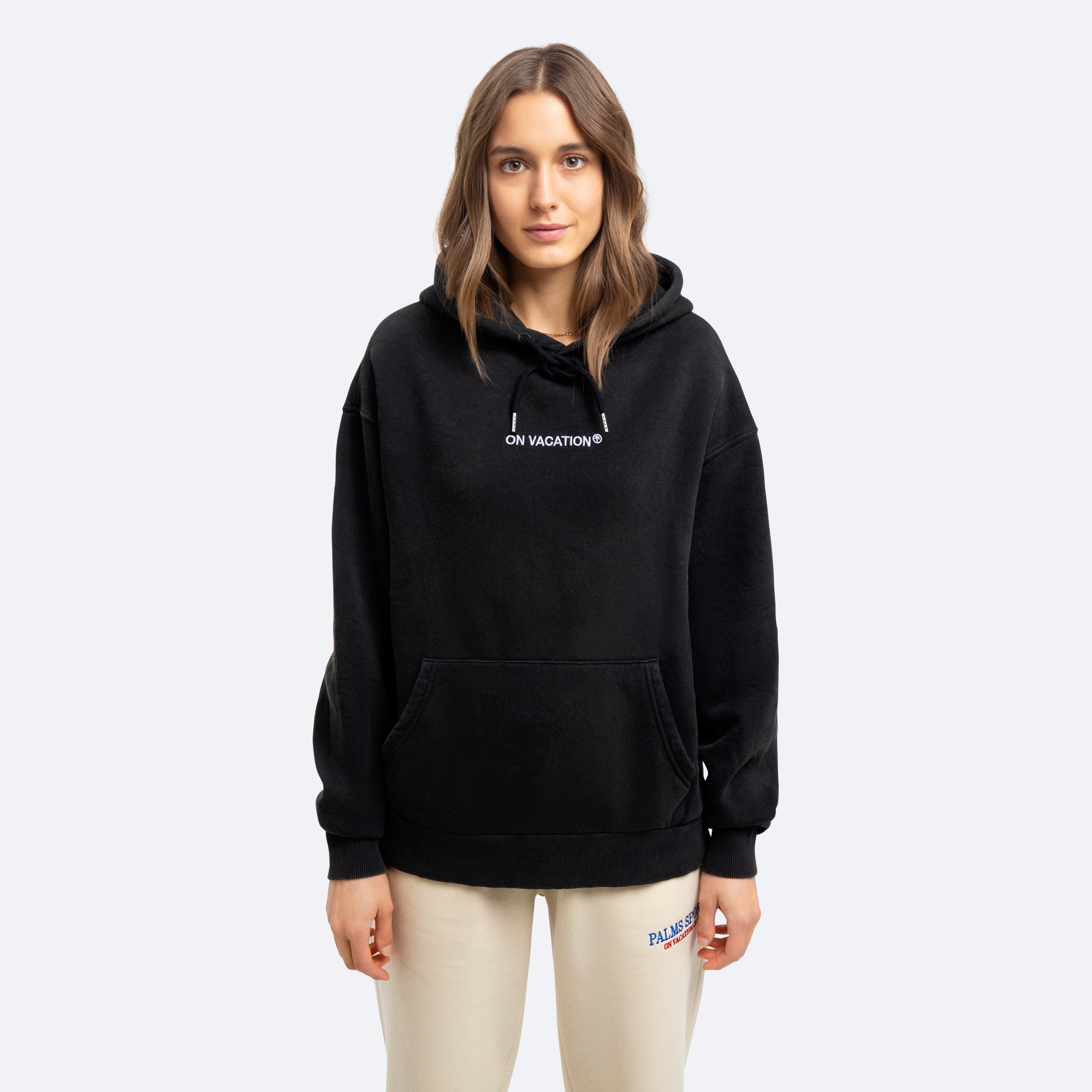On Vacation Unisex Hoodie "Central Carrier" - Washed Black