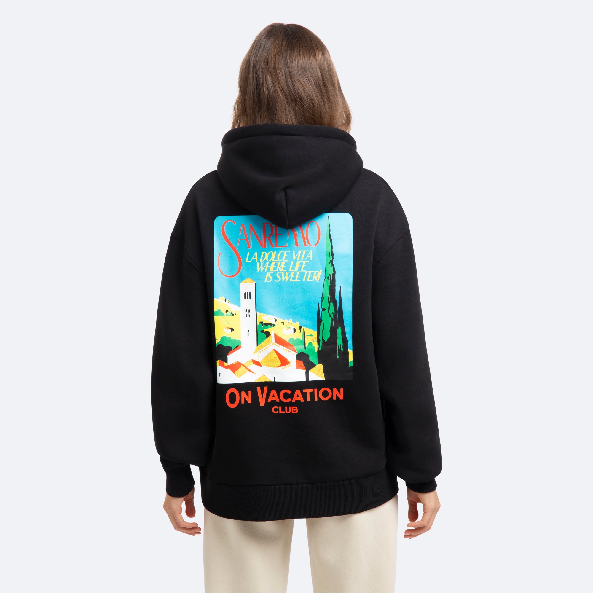 On Vacation Unisex Hoodie "Sanremo" - Black
