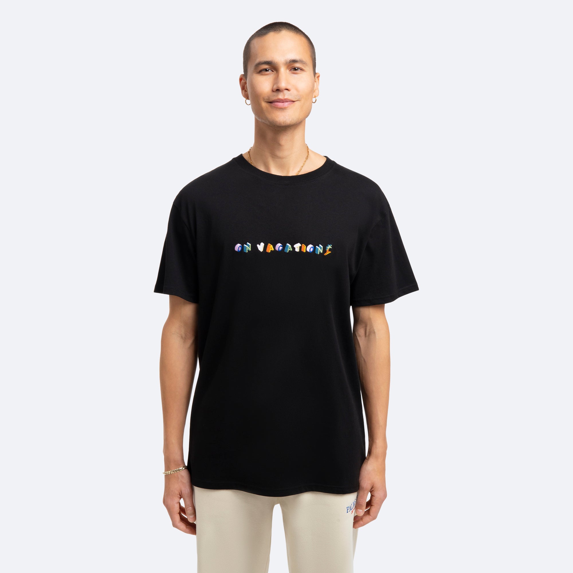 On Vacation Unisex T-Shirt "3D Logo" - Black