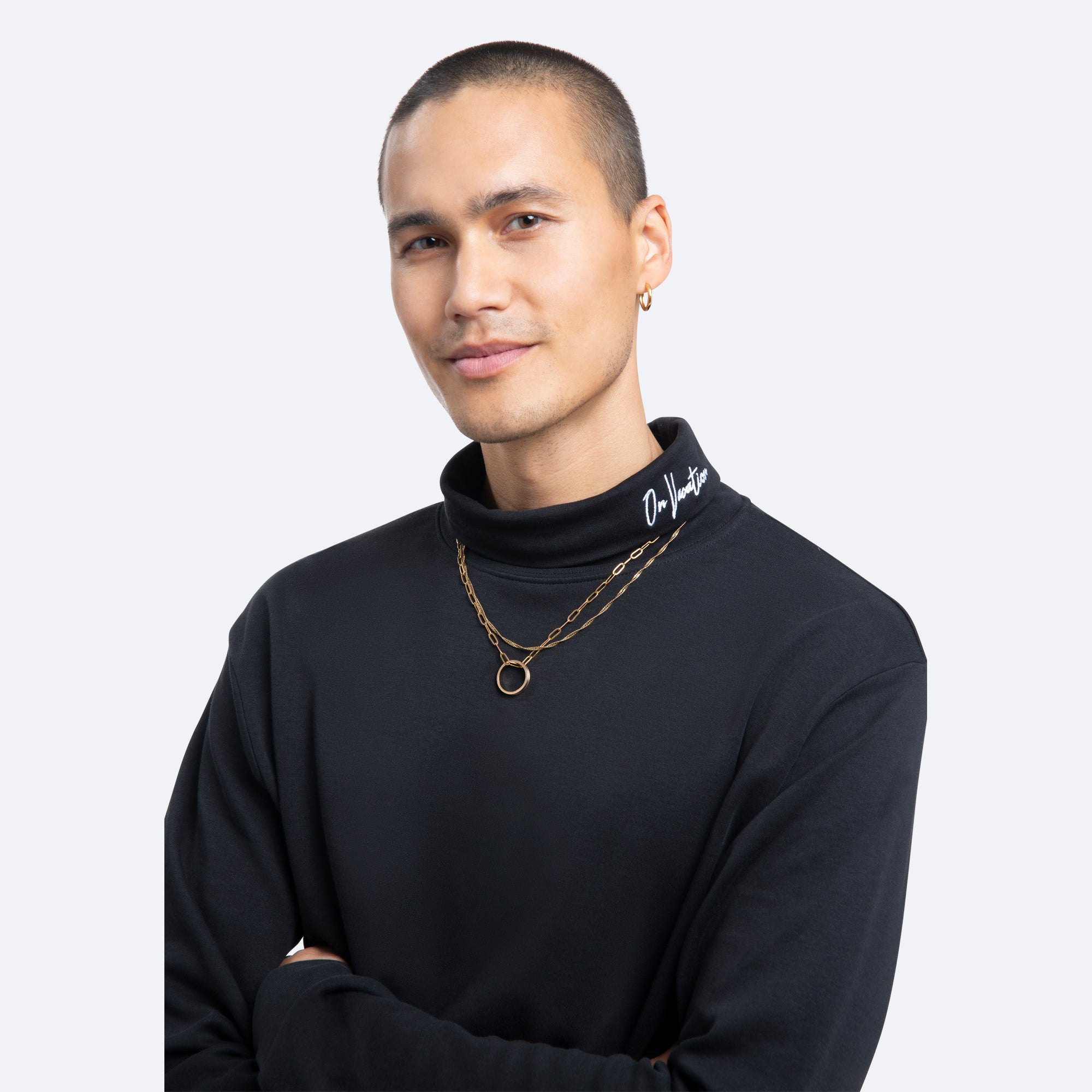 On Vacation Unisex Turtleneck Longsleeve "Signature" - Black