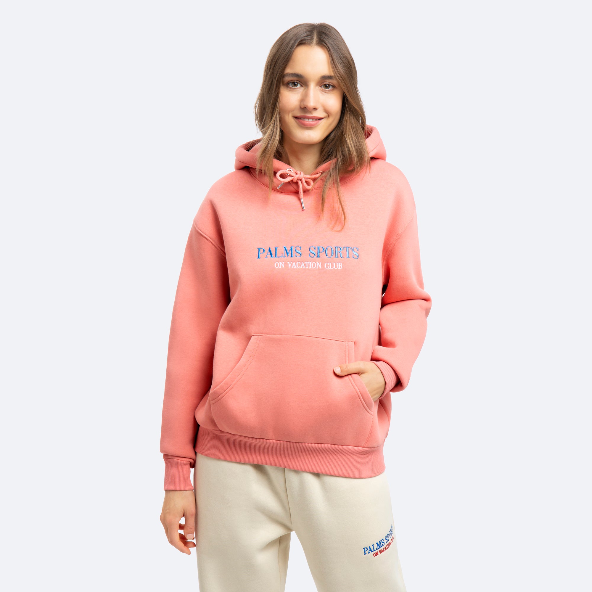 On Vacation Ladies Sports Hoodie "Palms" - Rose