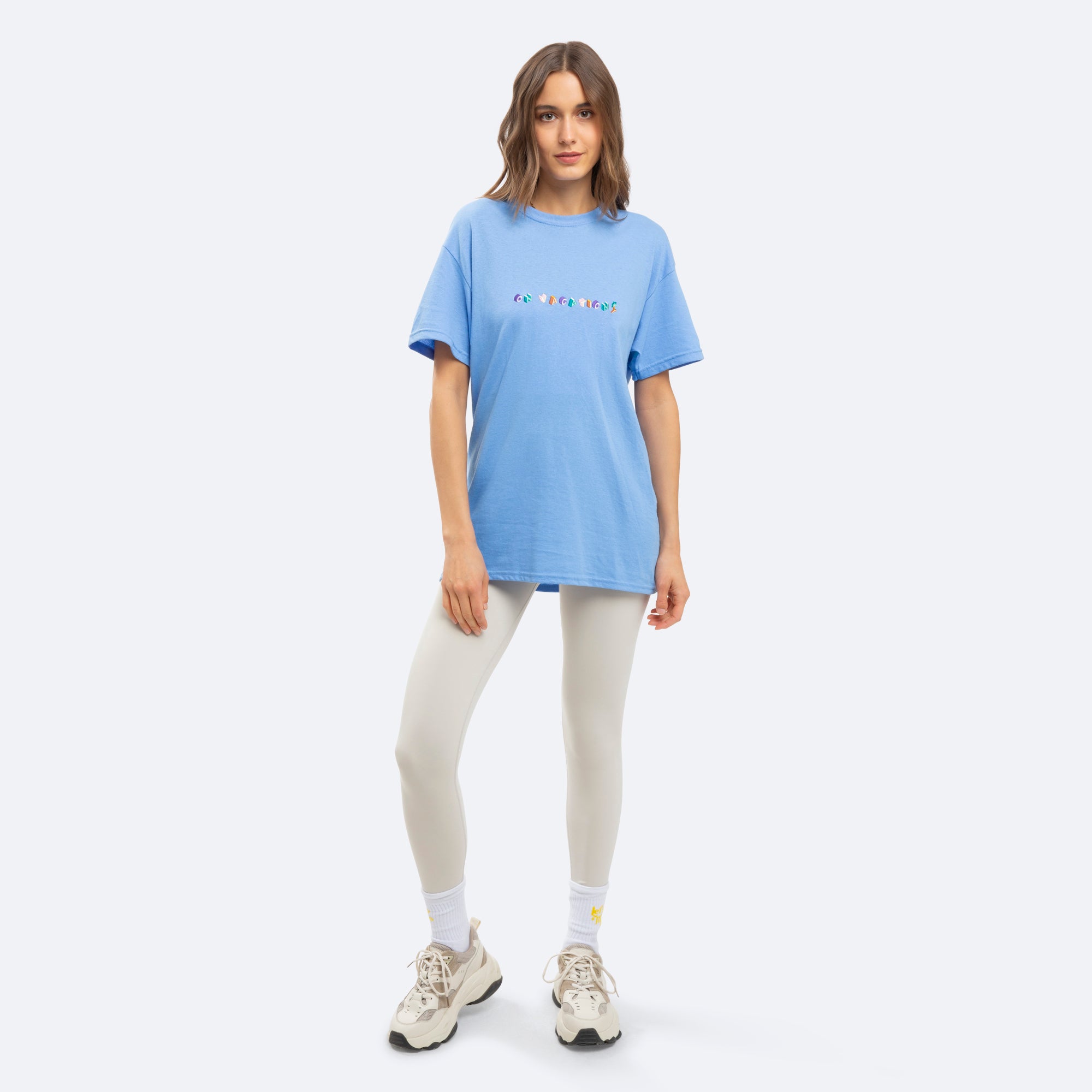On Vacation Unisex T-Shirt "3D Logo" - Light Blue