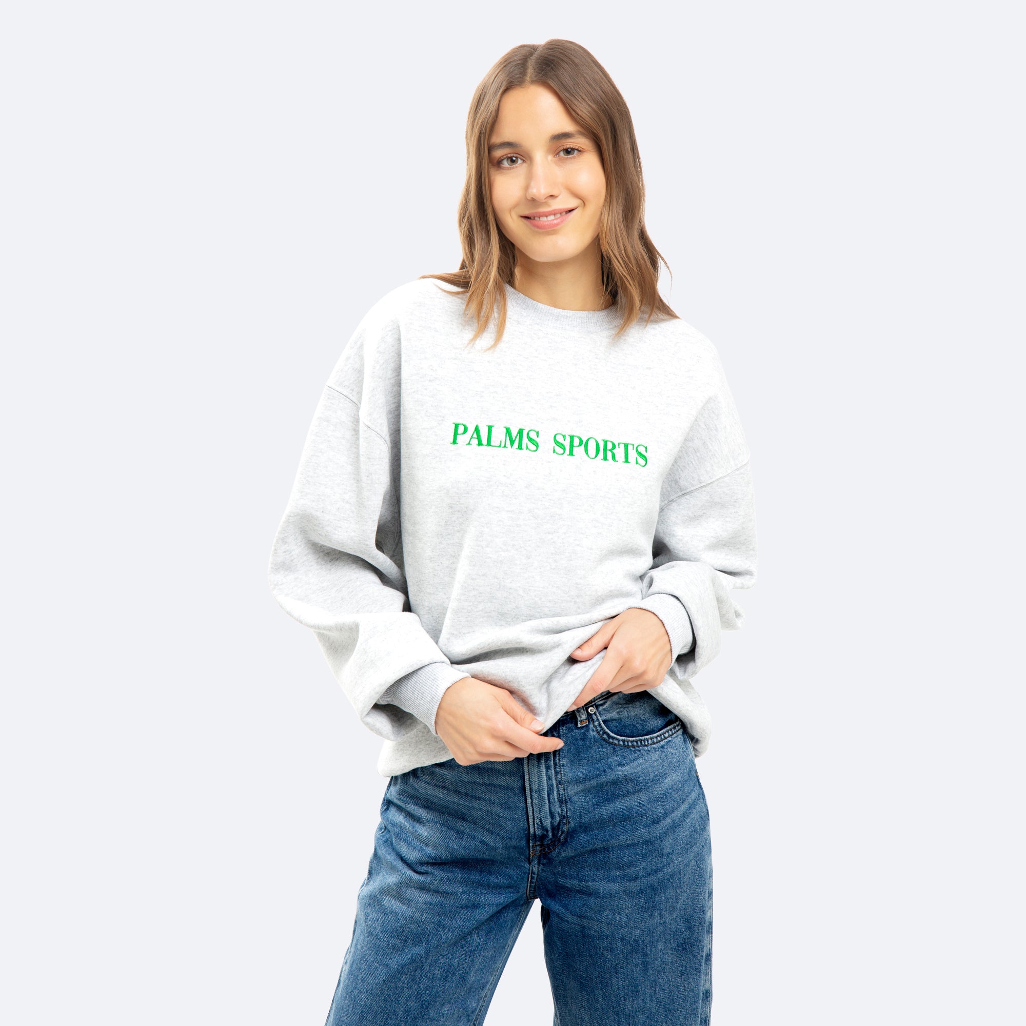 On Vacation Ladies Sports Sweater "Palms" - Grey