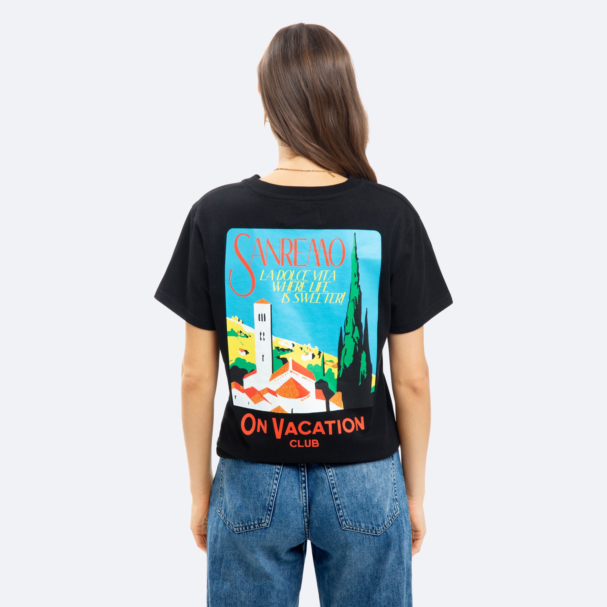 On Vacation Unisex T-Shirt "Sanremo" - Black