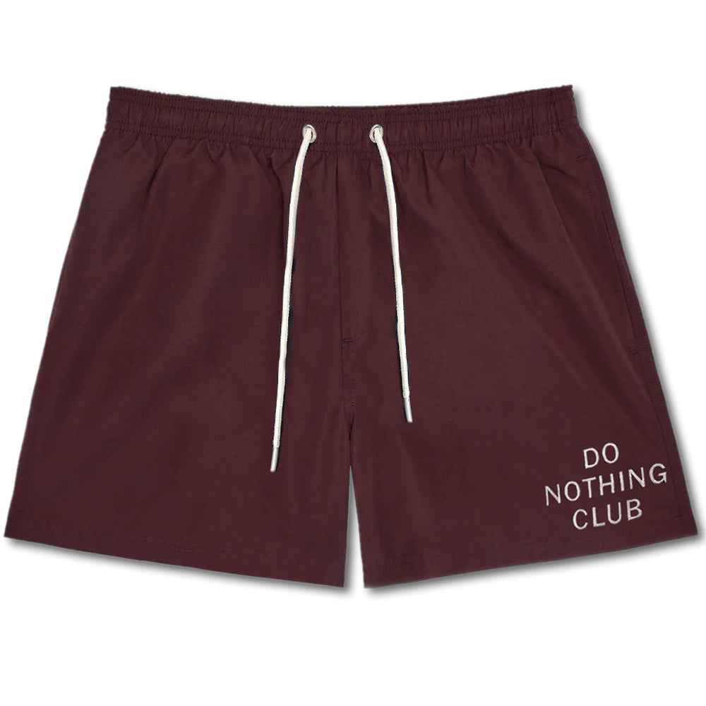 On Vacation Unisex Swim Shorts "Do Nothing Club" - Bordeaux