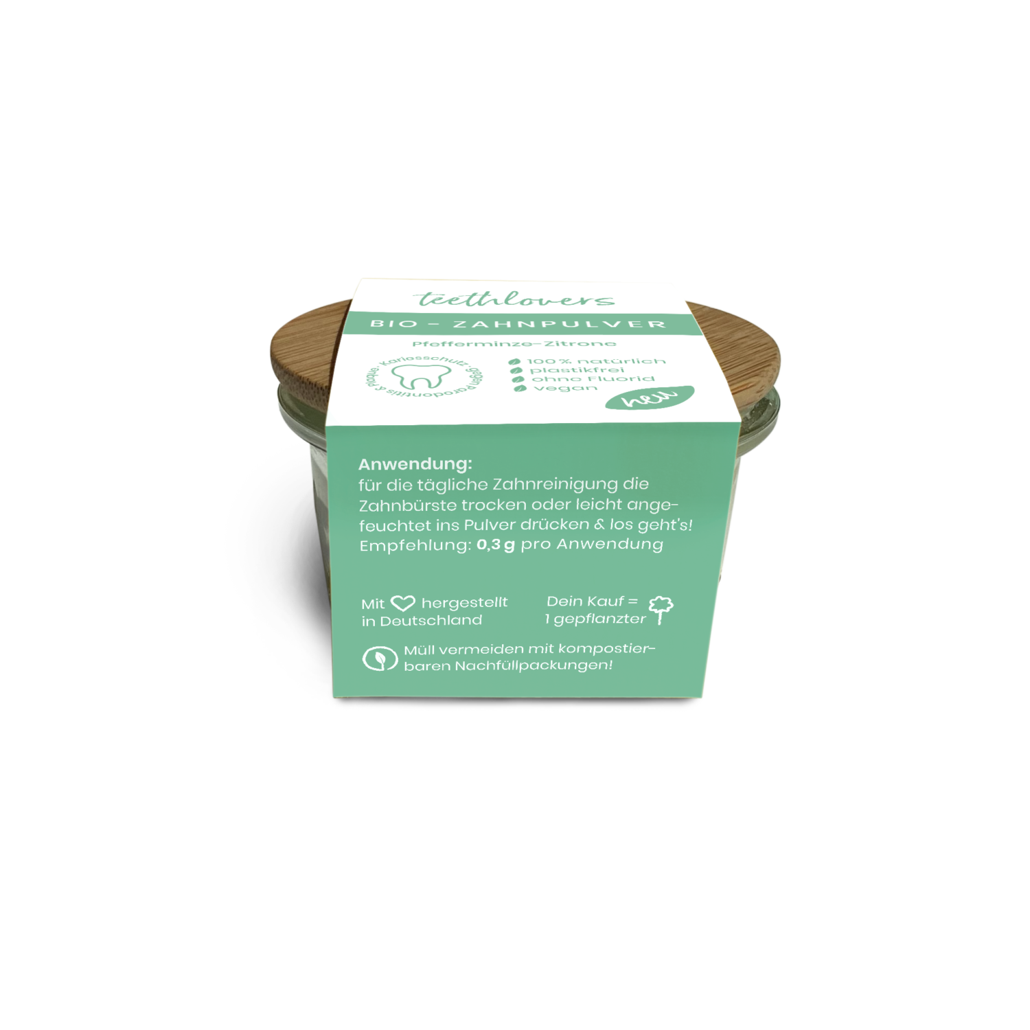 teethlovers Bio-Zahnpulver Pfefferminze-Zitrone