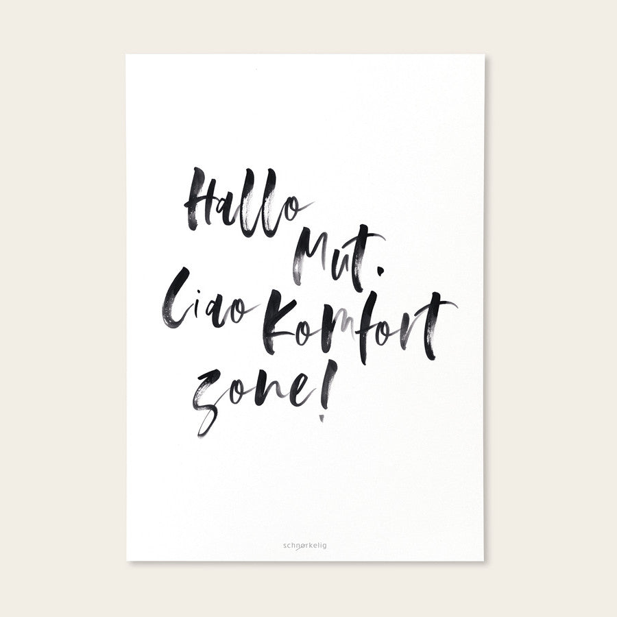 Projekt Stil Postkarten Hallo Mut. Ciao Komfortzone!