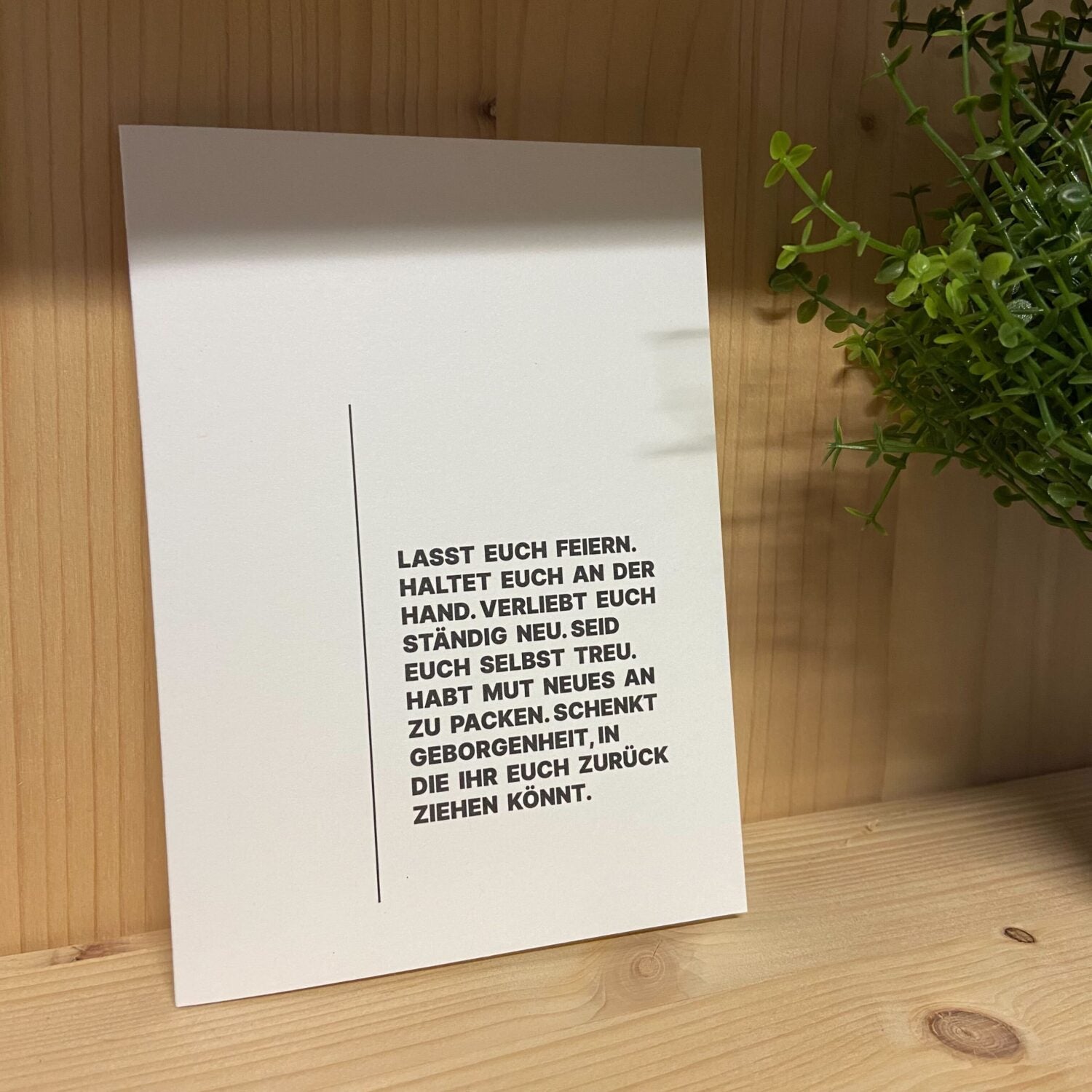 Projekt Stil Postkarte "LASST EUCH FEIERN"