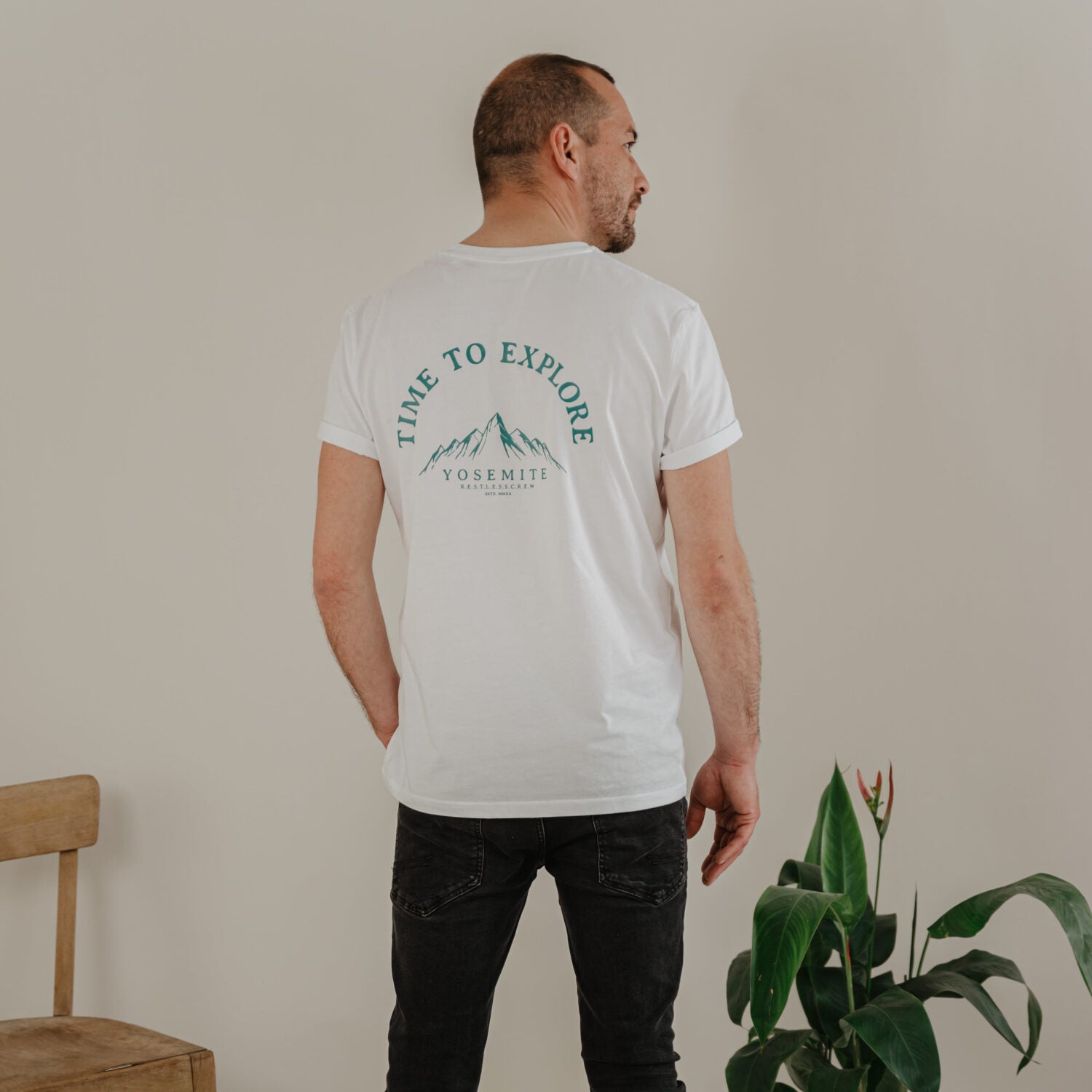 Restless Crew Herren T-Shirt YOSEMITE - White_1.6