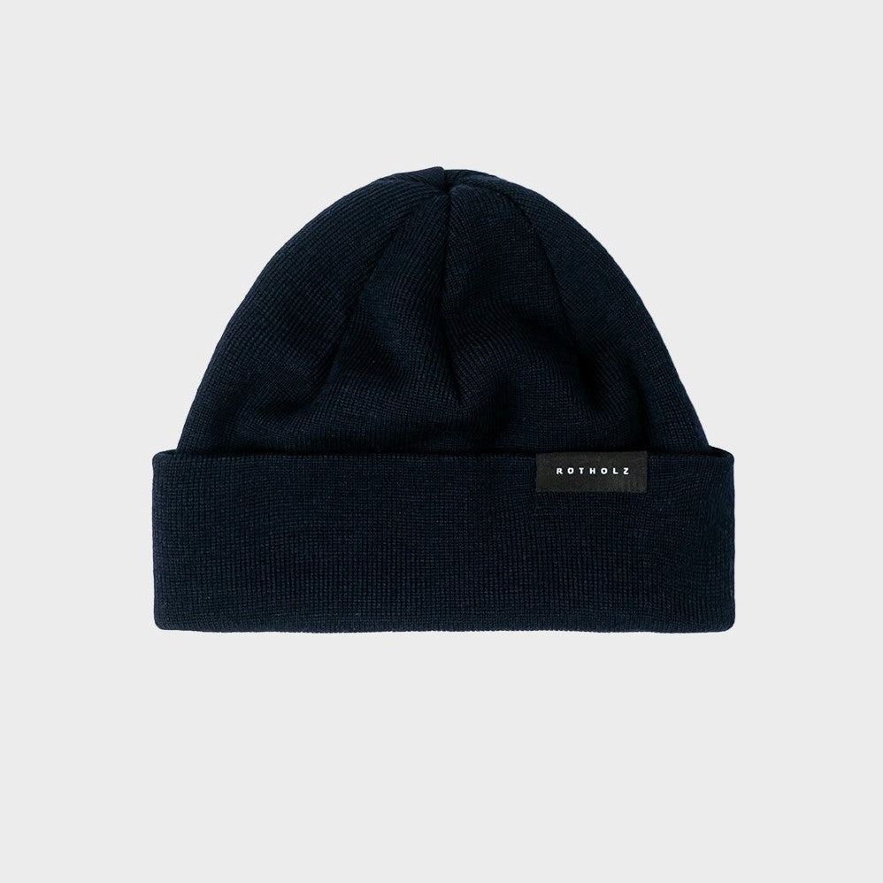 Rotholz Short Fine Merino Beanie - Navy