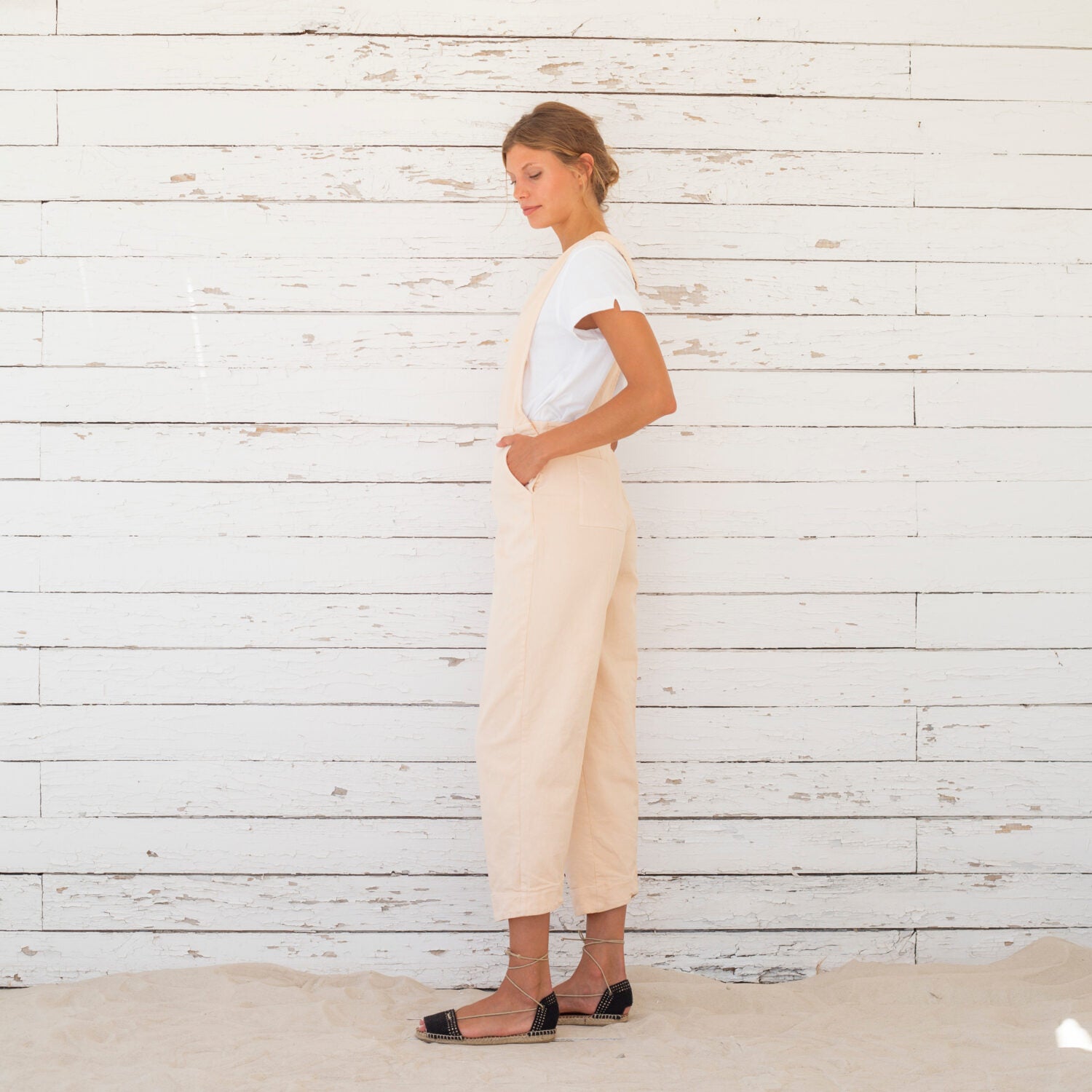 SUITE13LAB Jumpsuit Twill "FABIA" - tapioca