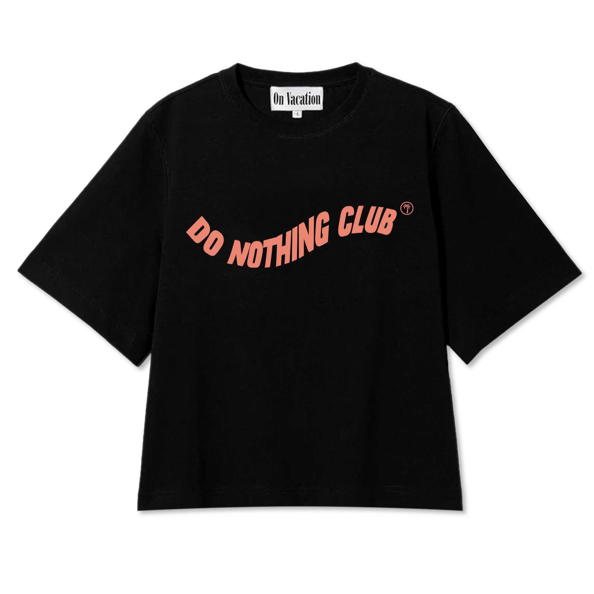 On Vacation Ladies Cropped Top "Swung" Black