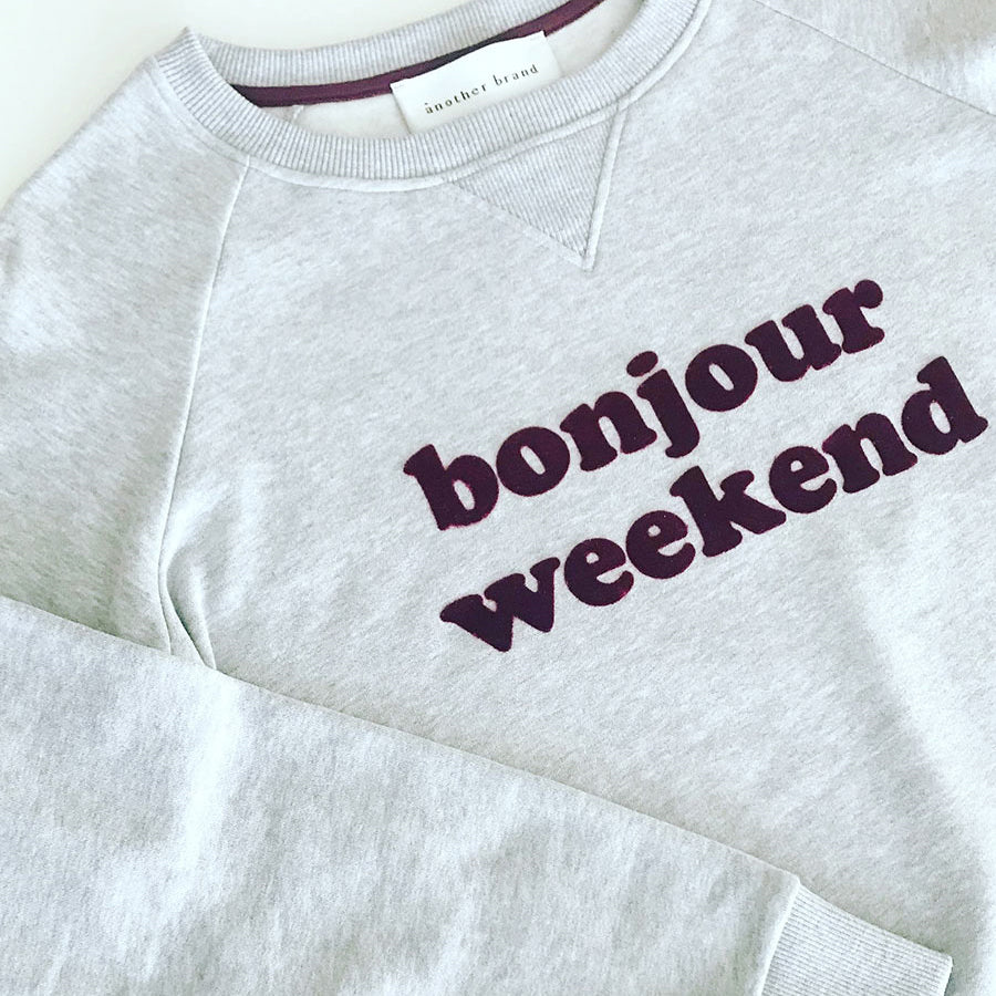 another brand Sweater "bonjour weekend"