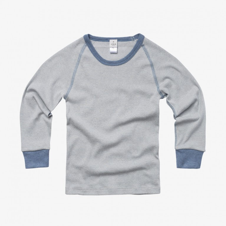 erlich kids Kinder Langarmshirt "Toni" ecru-blau ringel
