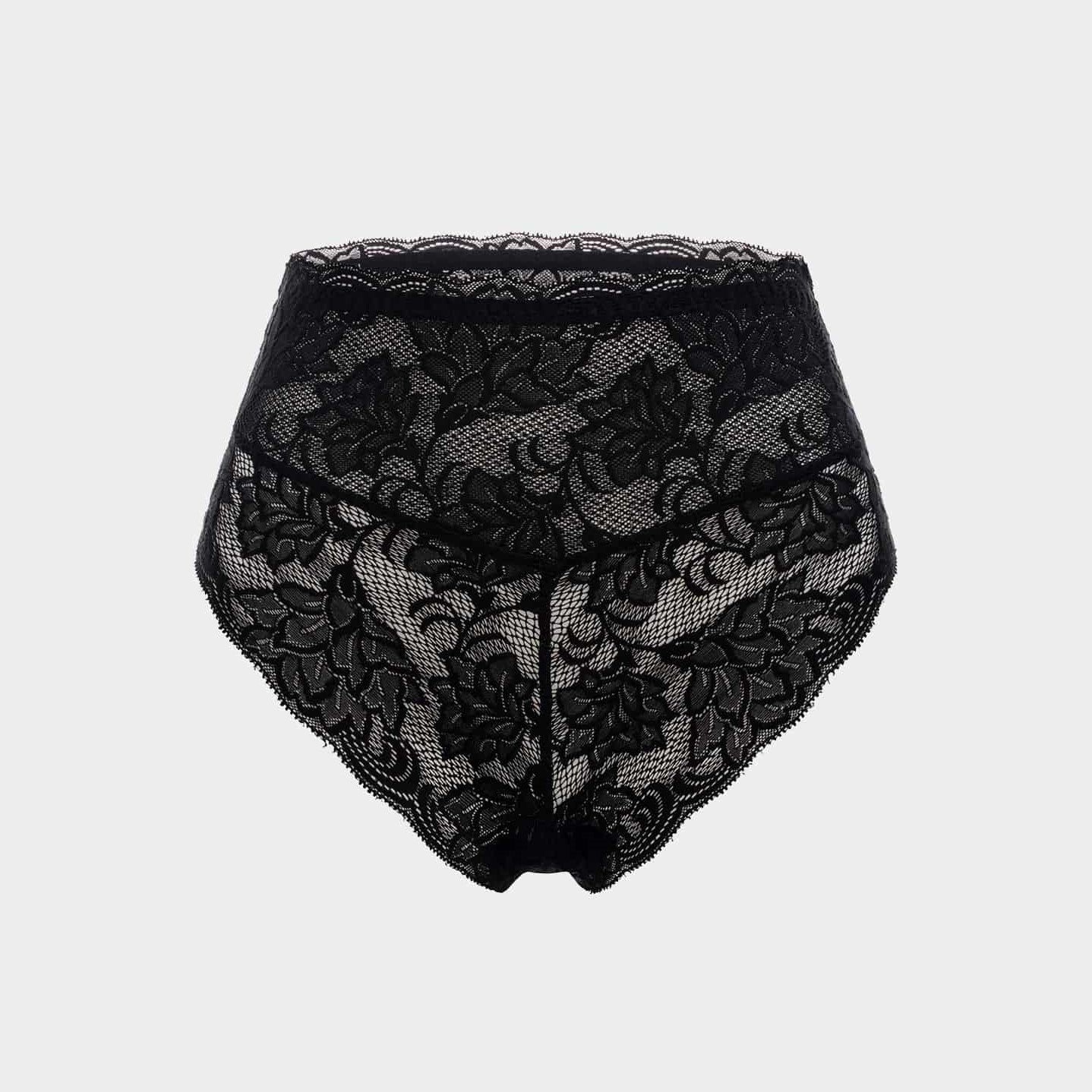 erlich textil Taillenslip mit Spitze "Hermine" Schwarz