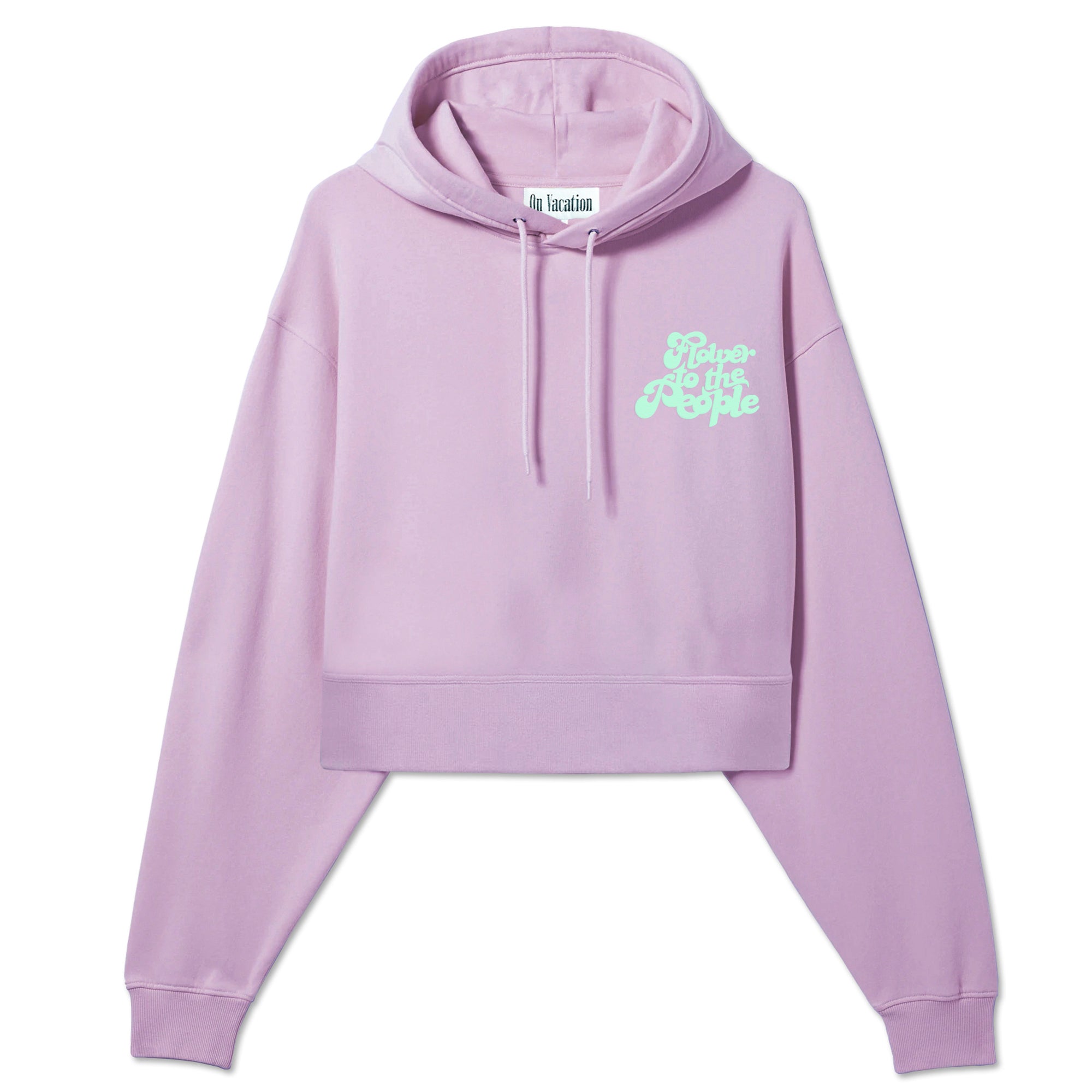 On Vacation Ladies Cropped Hoodie "Flower" - Light Purple