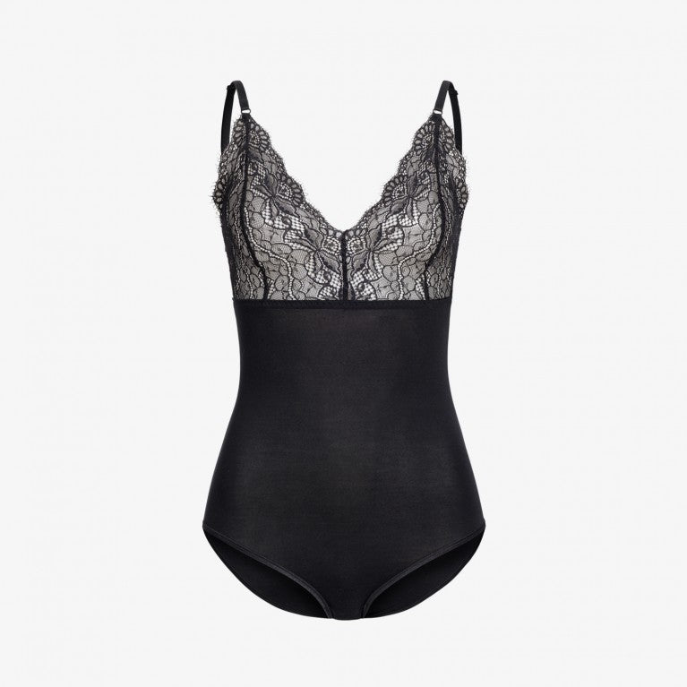 erlich textil Spitzenbody "Helena" schwarz