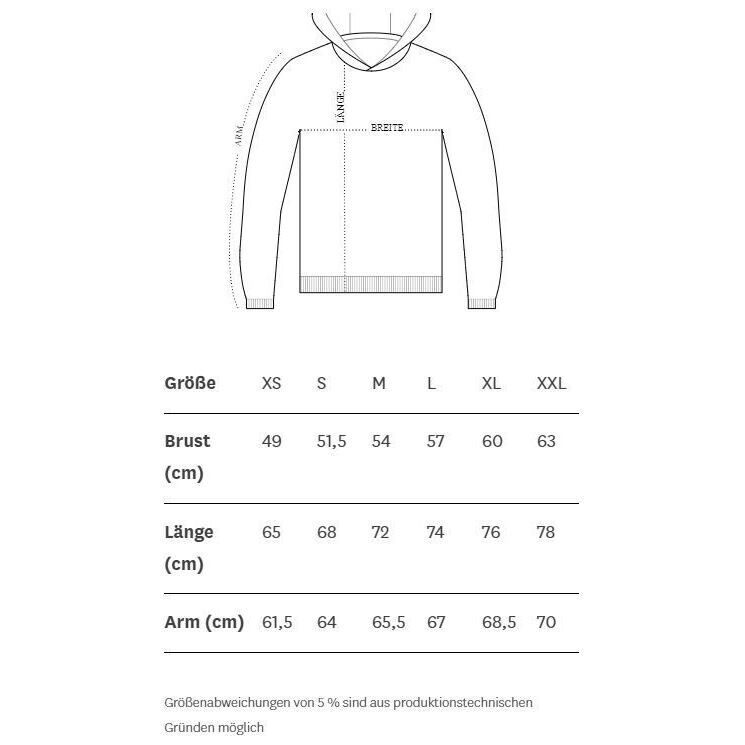 hey soho Hoodie Baby it was real Größentabelle
